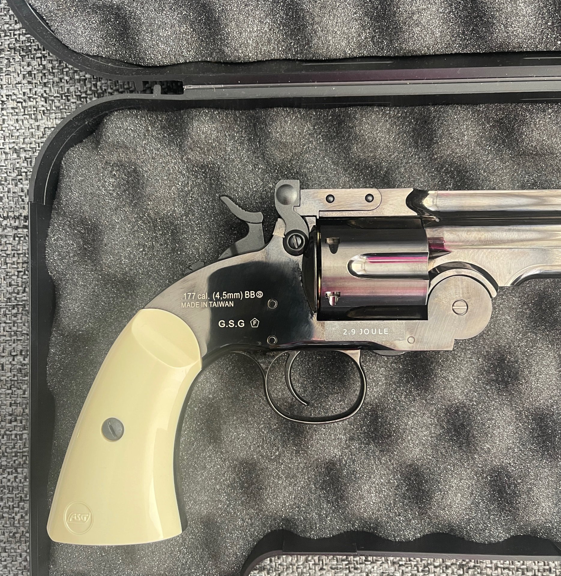 Co2 Revolver ASG Schofield 6" Plated Steel 4,5 mm Stahl BB und Diabolo (P18) – Bild 3