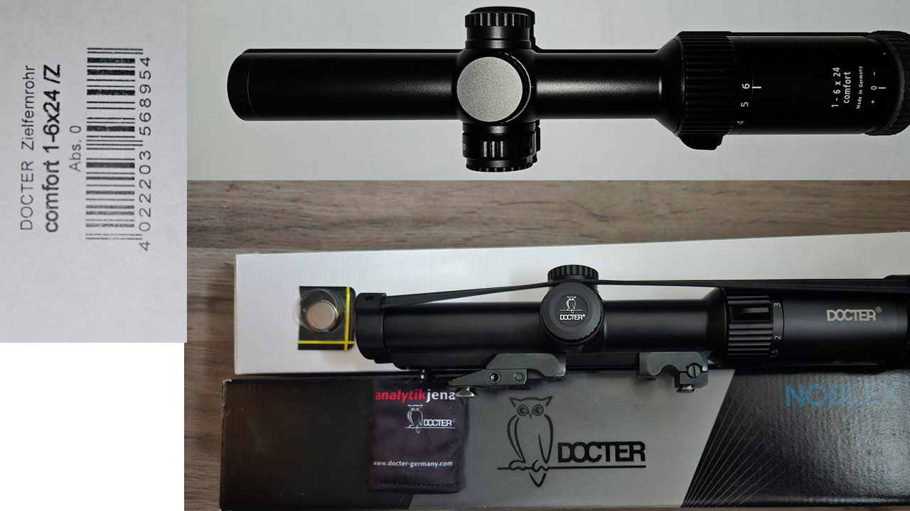 Drückjagdzielfernrohr Noblex Docter 1-6x24 Zeiss Innenschiene – Bild 1