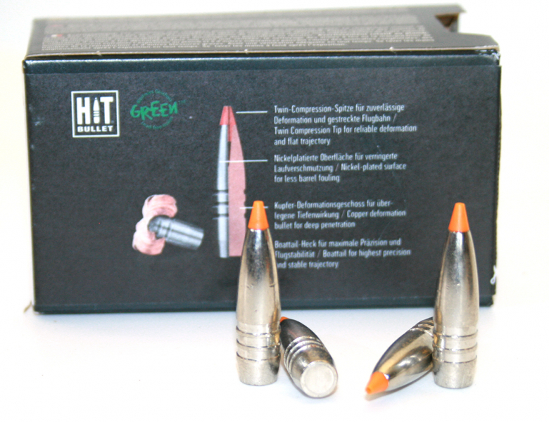 50 Stück NEUE RWS Geschosse HIT BLEIFREI ähnl. BARNES TTSX 8mm S .323 10,4g 160gr Deformation GREEN – Bild 1