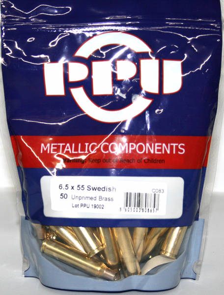 50 Stück > NEUE PPU/PrviPartizan Langwaffenhülsen 6,5x55 Swedish | Boxerzündung Unprimed Brass #C083 – Bild 1