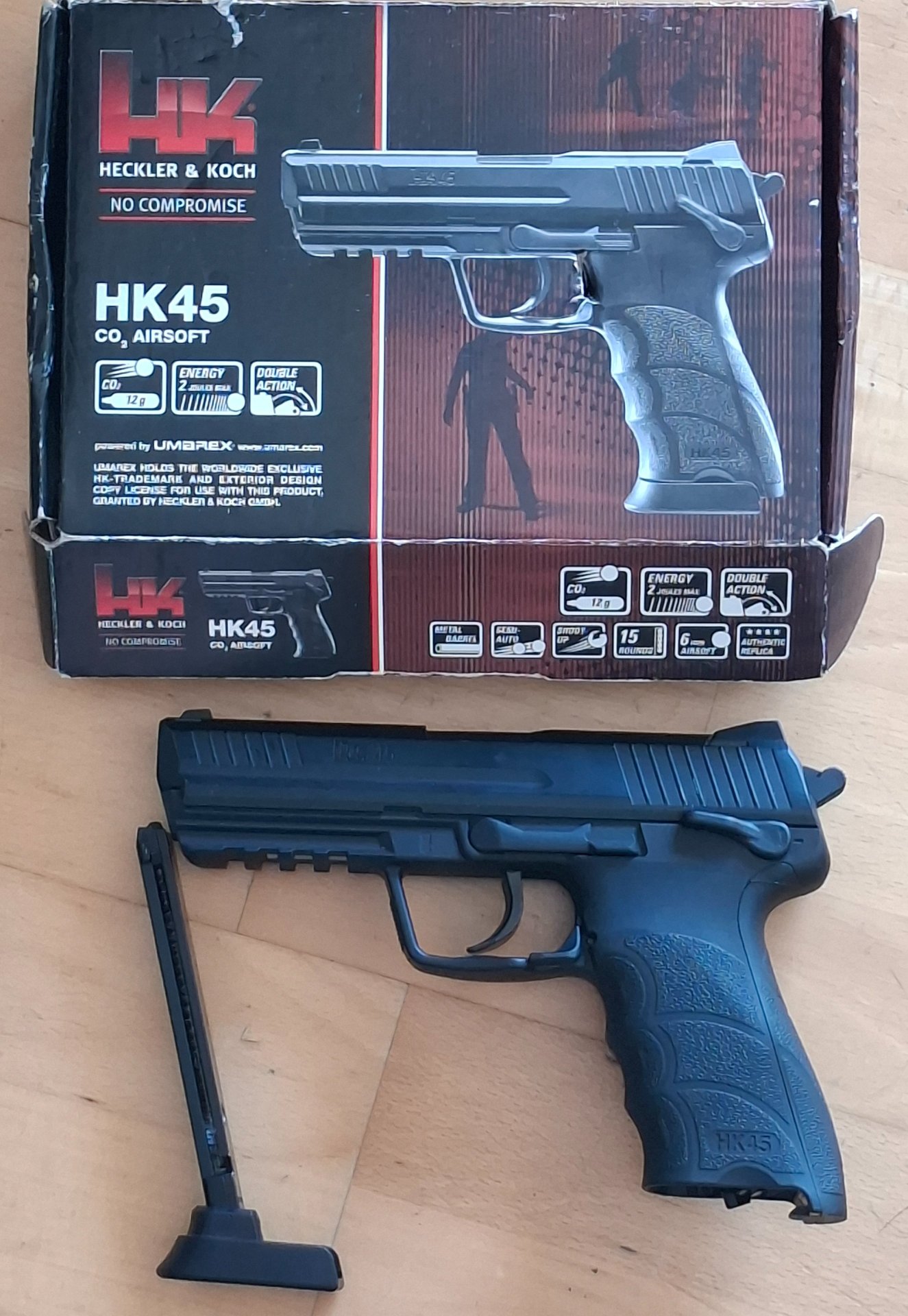 Umarex Heckler & Koch HK45 CO2 Airsoft 6mm BB – Dicht & guter Zustand! – Bild 1