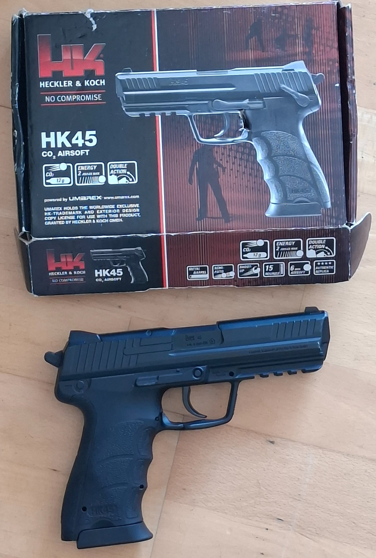 Umarex Heckler & Koch HK45 CO2 Airsoft 6mm BB – Dicht & guter Zustand! – Bild 2