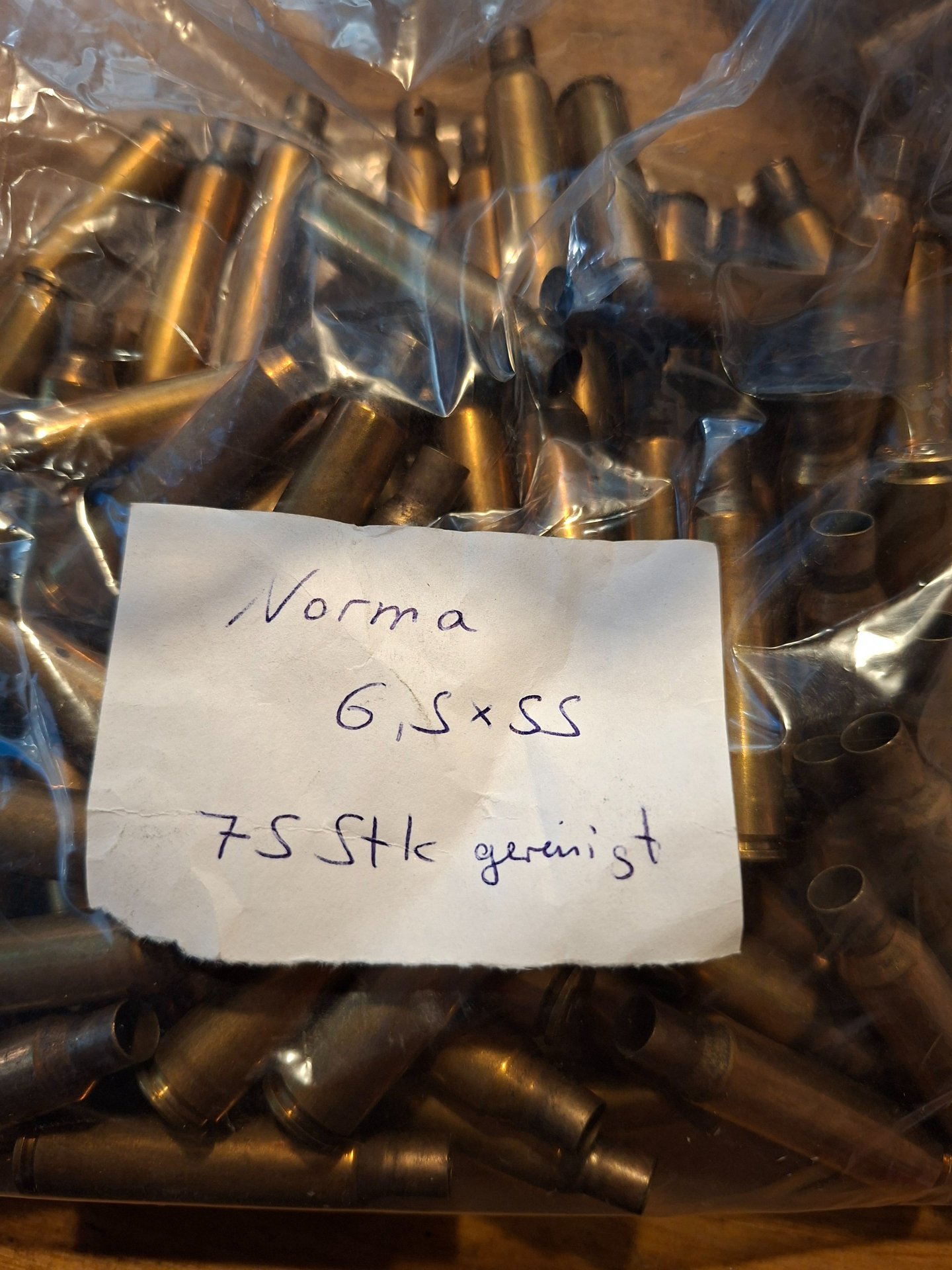 Ca 75 Norma Hülsen 6,5x55 gebraucht – Bild 1