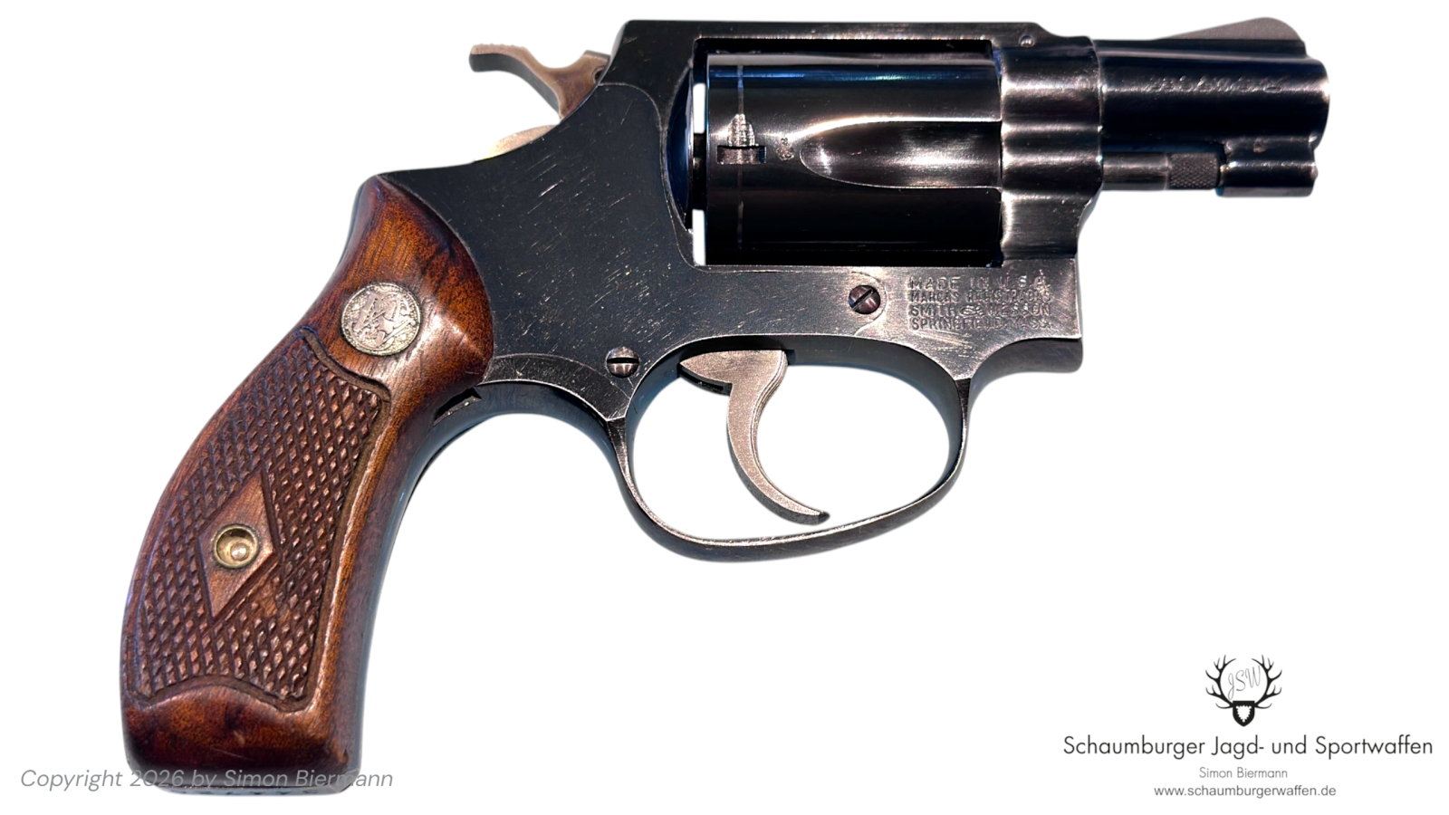 Revolver, Smith&Wesson, Mod. 36, Chief's Special, 2" Lauf, Kal. .38Special, guter - sehr guter Zust. – Bild 1