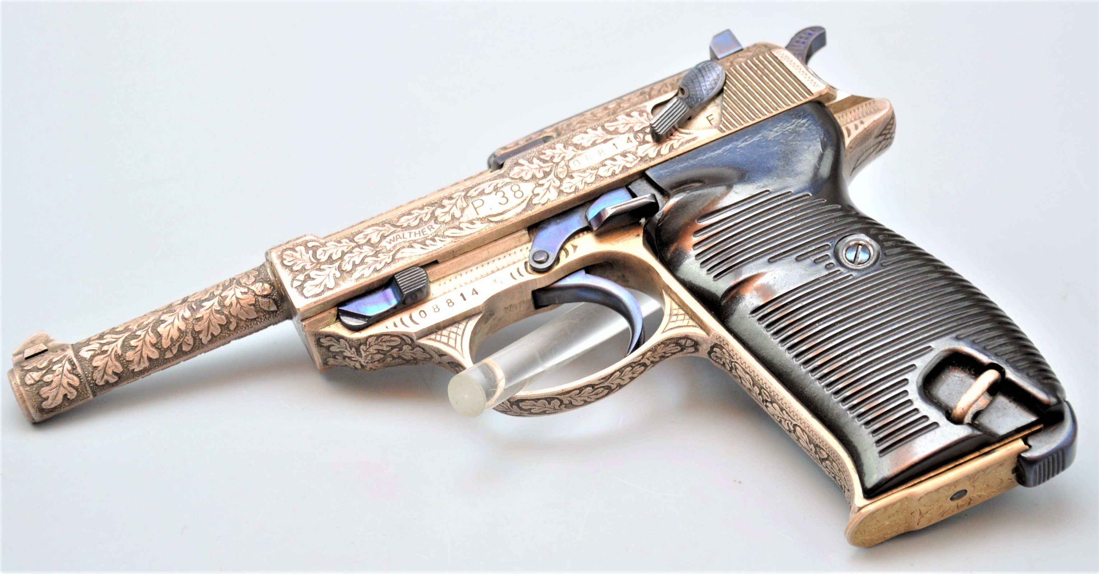 Walther P.38 Nullserie 1940, Walther Ulm Luxusgravur, Kasten, 2 Mag. – Bild 1