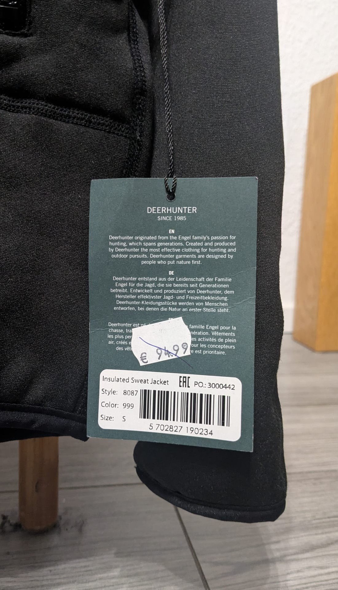 Deerhunter Fleecejacke schwarz Größe S – Bild 3