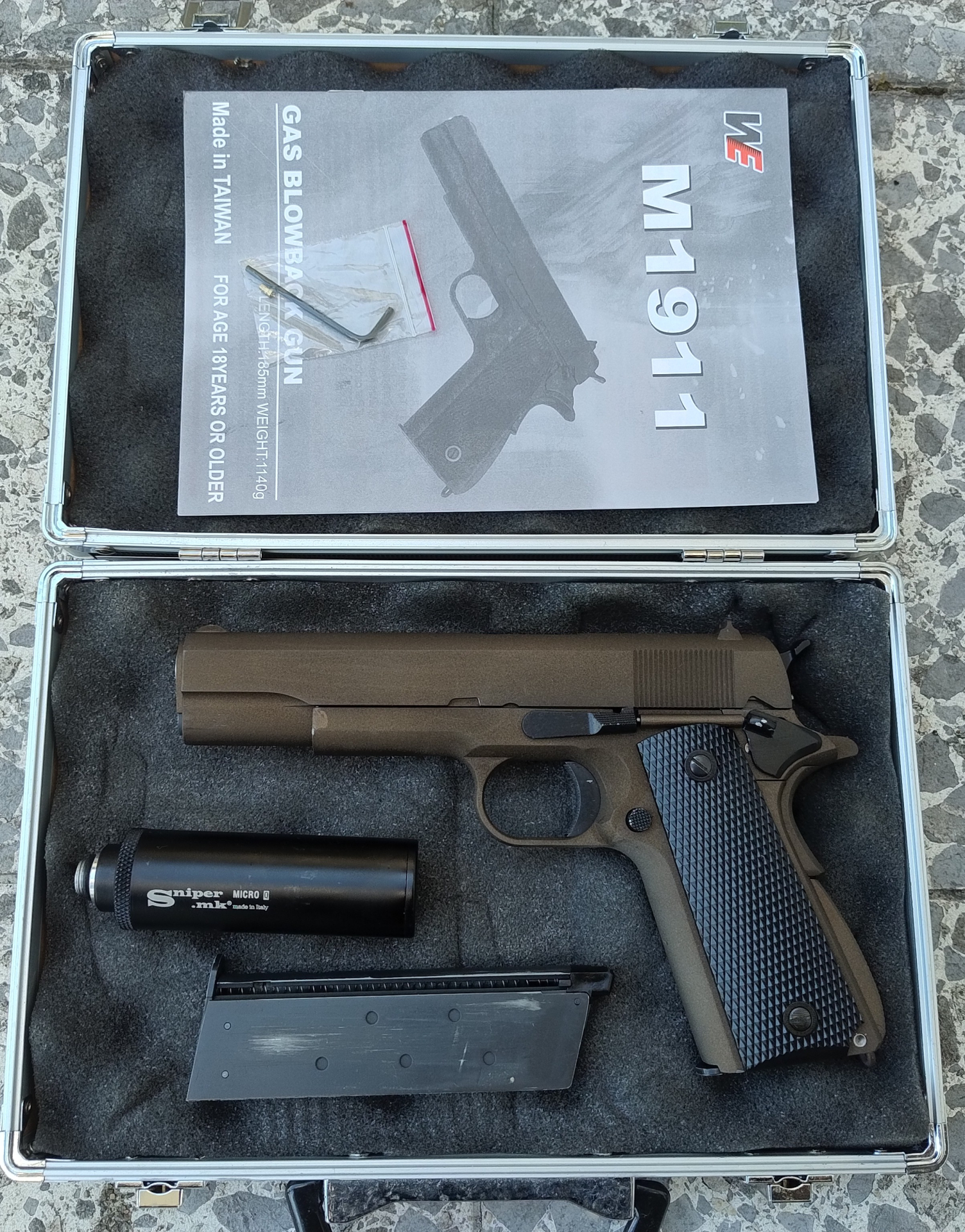 Airsoft Colt 1911 Cerakote midnight bronce WE GBB – Bild 3