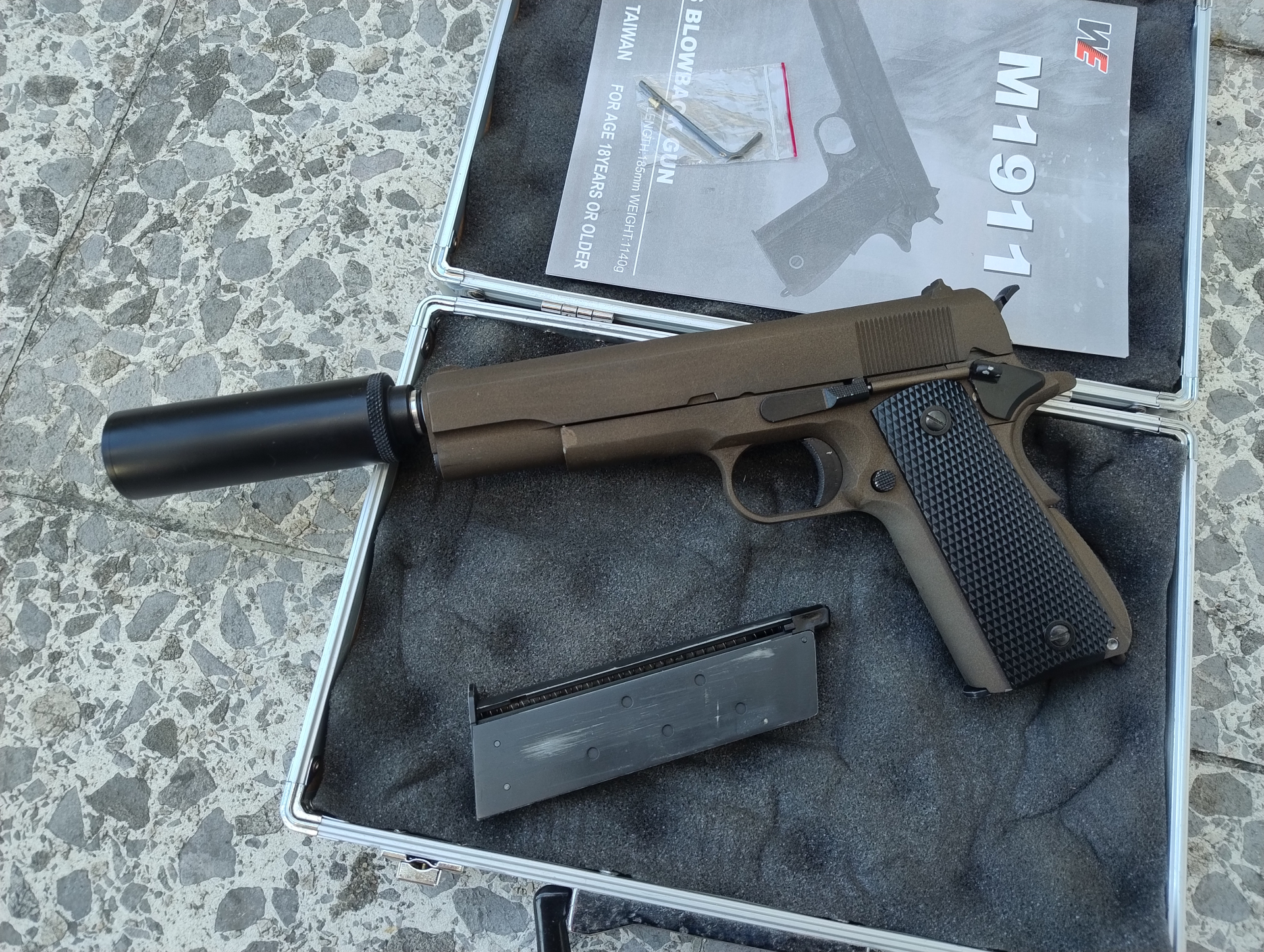 Airsoft Colt 1911 Cerakote midnight bronce WE GBB – Bild 1