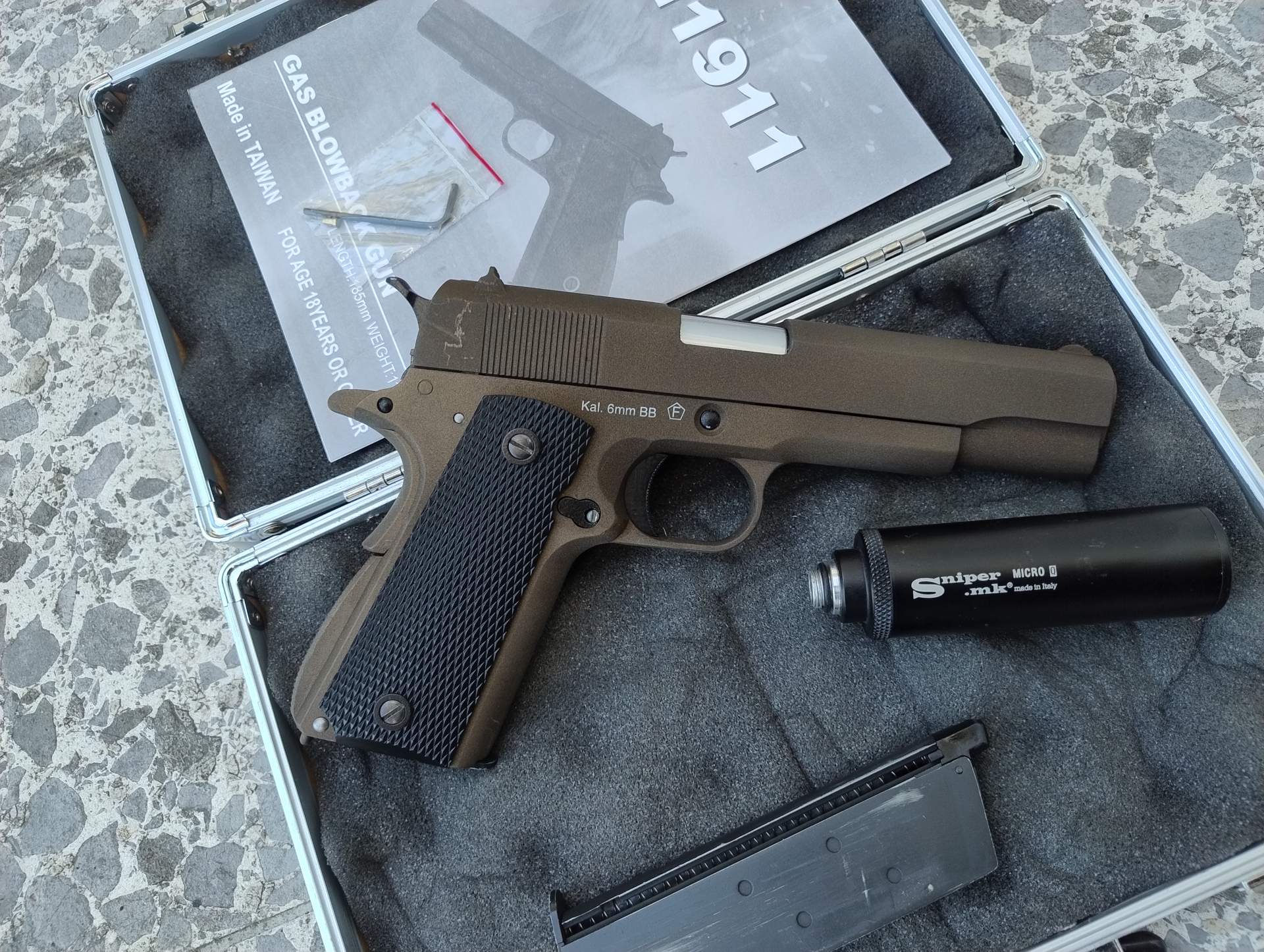 Airsoft Colt 1911 Cerakote midnight bronce WE GBB – Bild 2