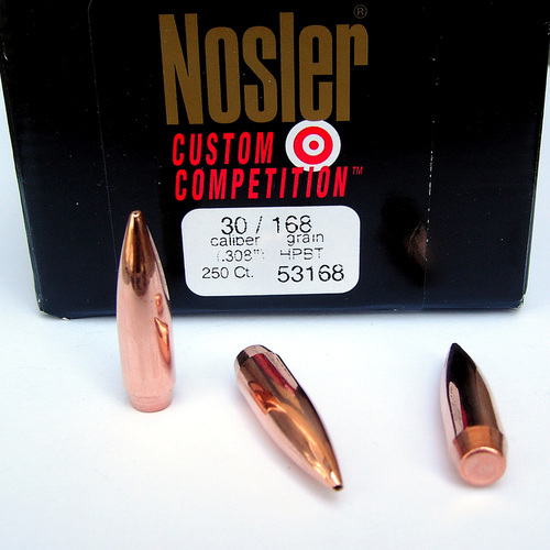 1000 Nosler Geschosse .308, 168 grain, Custom Competition, HPBT, NEU – Bild 2