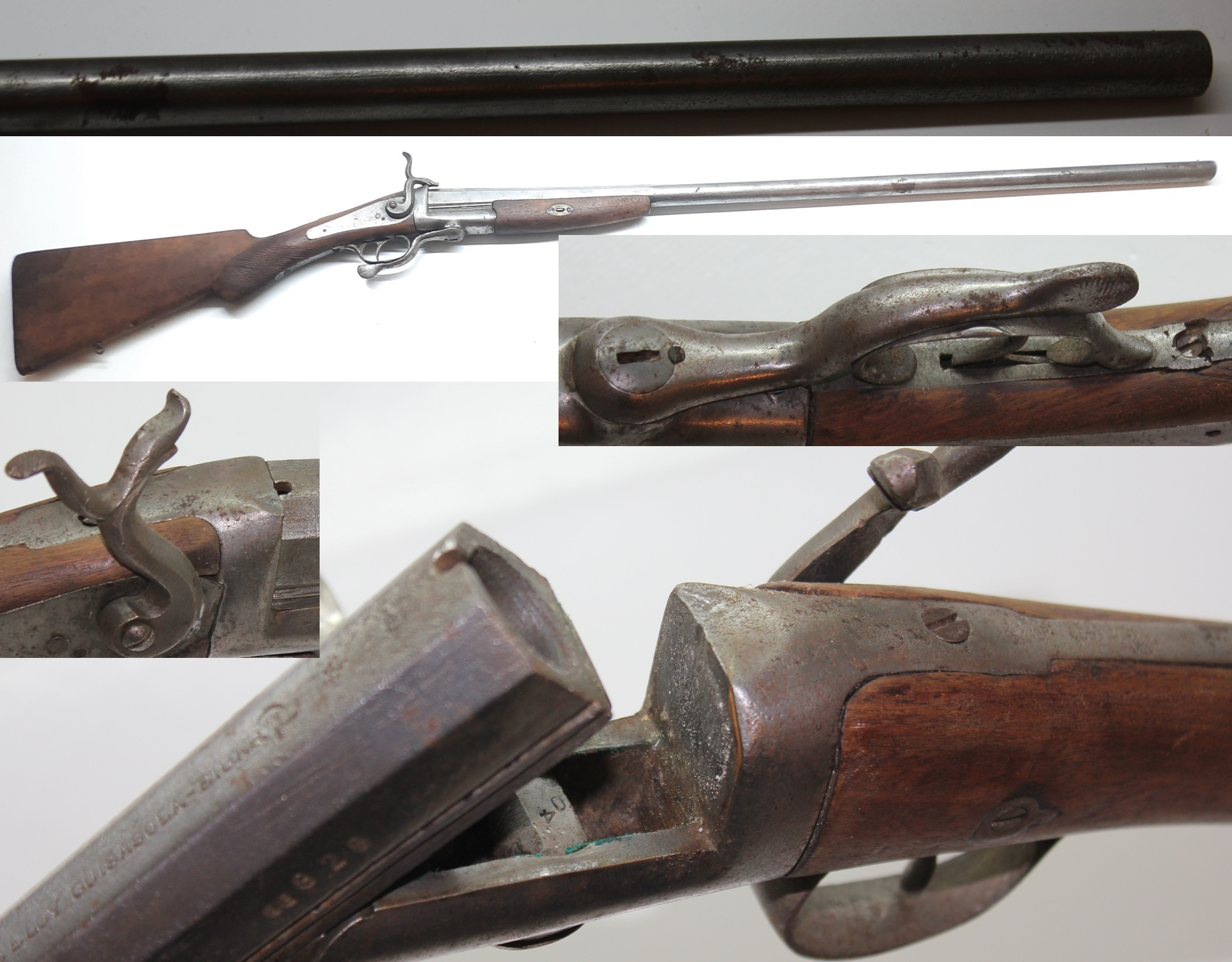 Historische Stiftfeuerflinte 16mm Lefaucheux Eibar Antik vor 1870 Sammler – Bild 1
