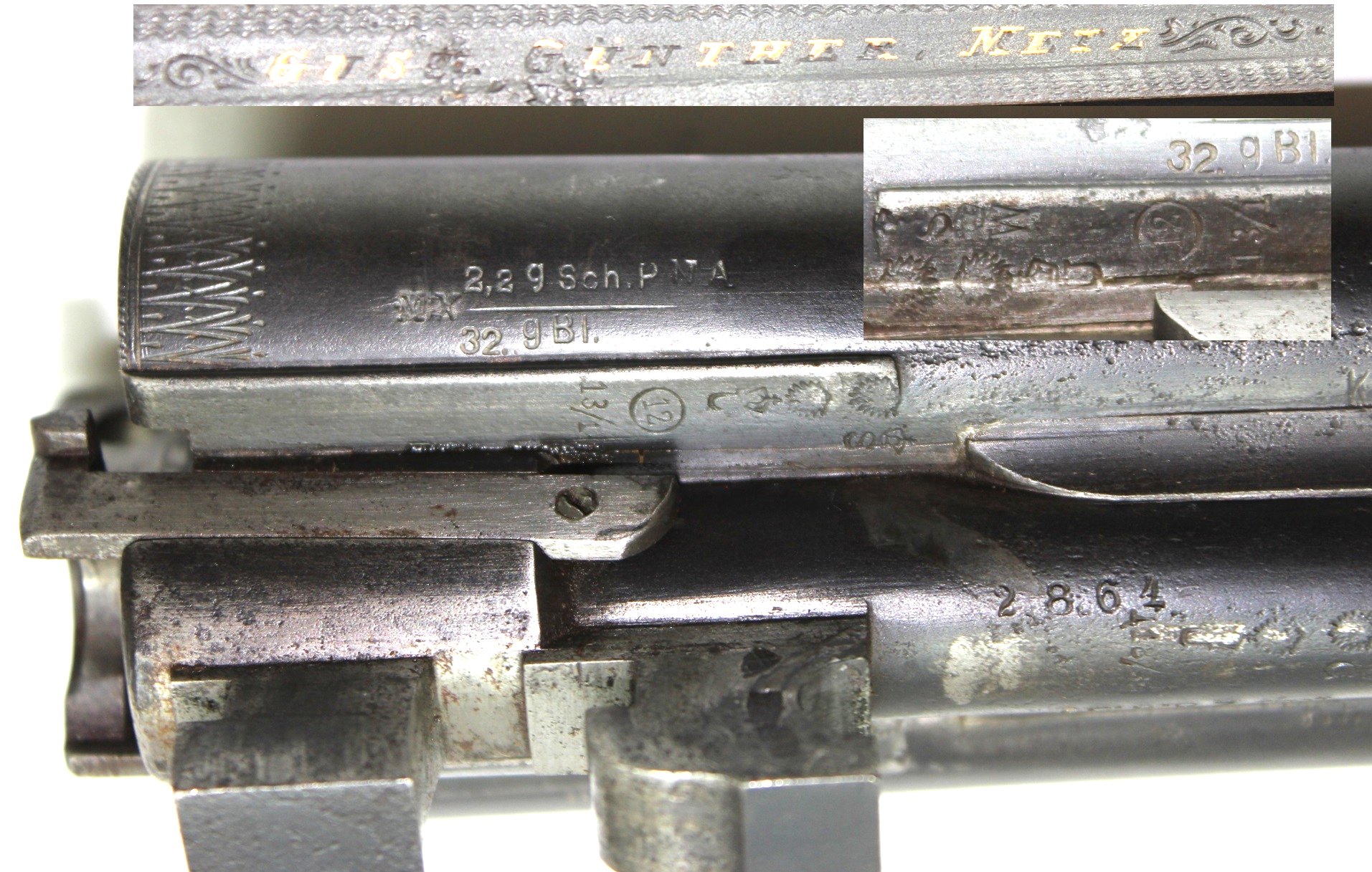 Historischer Heym Drilling 9,3x72R & 12/65 (vor 1939) Kein Verschlussspiel DEFEKT – Bild 4