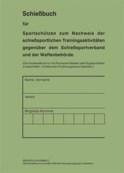 Schießbuch | Schiessbuch für Sportschützen - Motiv BW Style – Bild 1