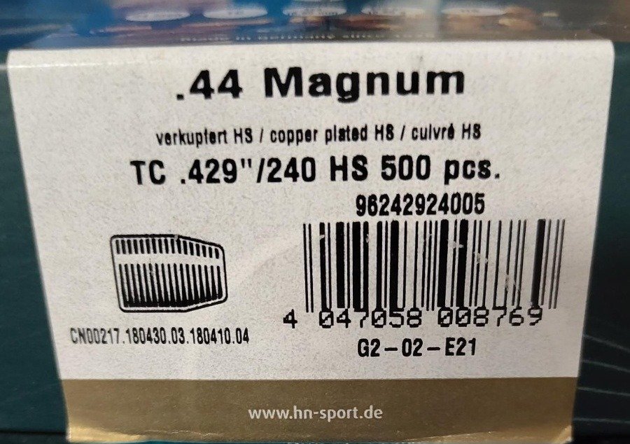 H&N .44Magnum TC .429 240 HS 500Stk - Geschäftsaufgabe – Bild 1
