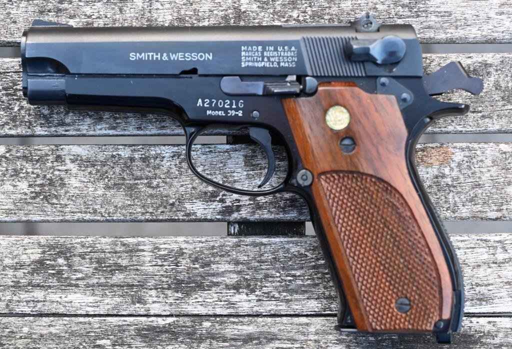 Pistole Sportwaffe Sammlerstück Smith & Wesson Mod. 39-2 Kal. 9 mm Luger, Bj. 1976, 100 % wie neu! – Bild 6