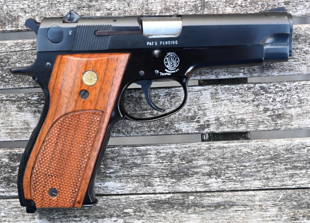 Pistole Sportwaffe Sammlerstück Smith & Wesson Mod. 39-2 Kal. 9 mm Luger, Bj. 1976, 100 % wie neu! – Bild 5