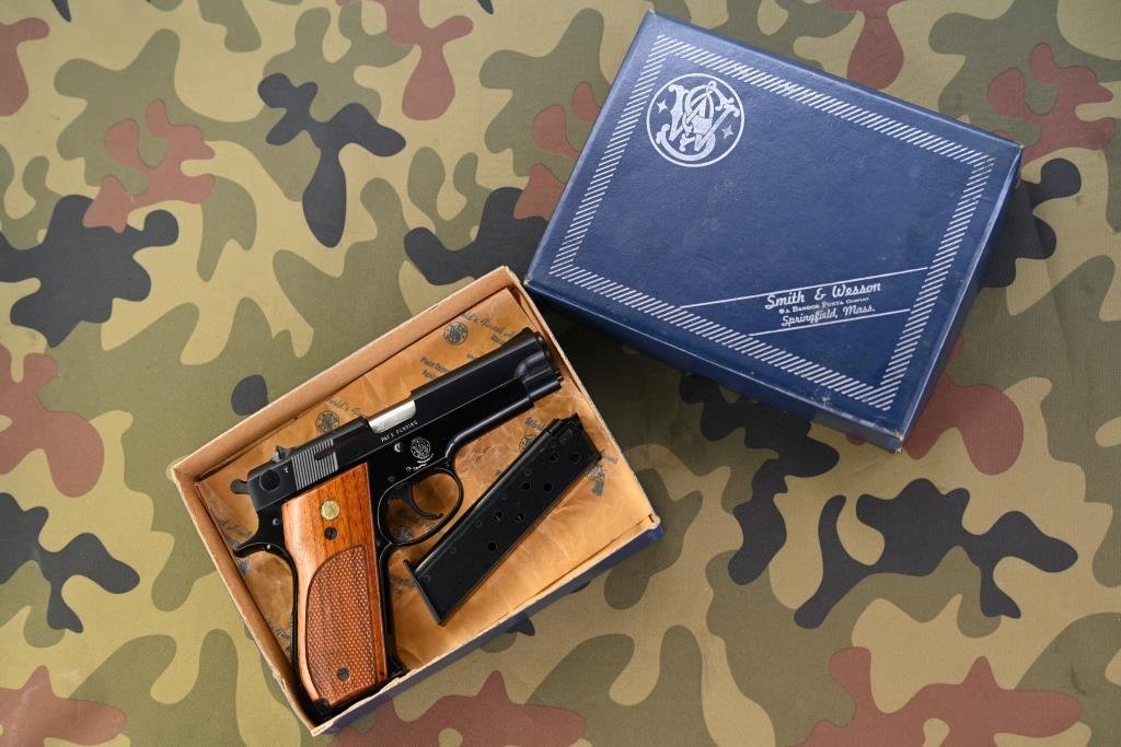 Pistole Sportwaffe Sammlerstück Smith & Wesson Mod. 39-2 Kal. 9 mm Luger, Bj. 1976, 100 % wie neu! – Bild 3