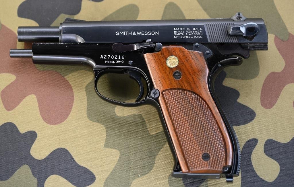 Pistole Sportwaffe Sammlerstück Smith & Wesson Mod. 39-2 Kal. 9 mm Luger, Bj. 1976, 100 % wie neu! – Bild 2