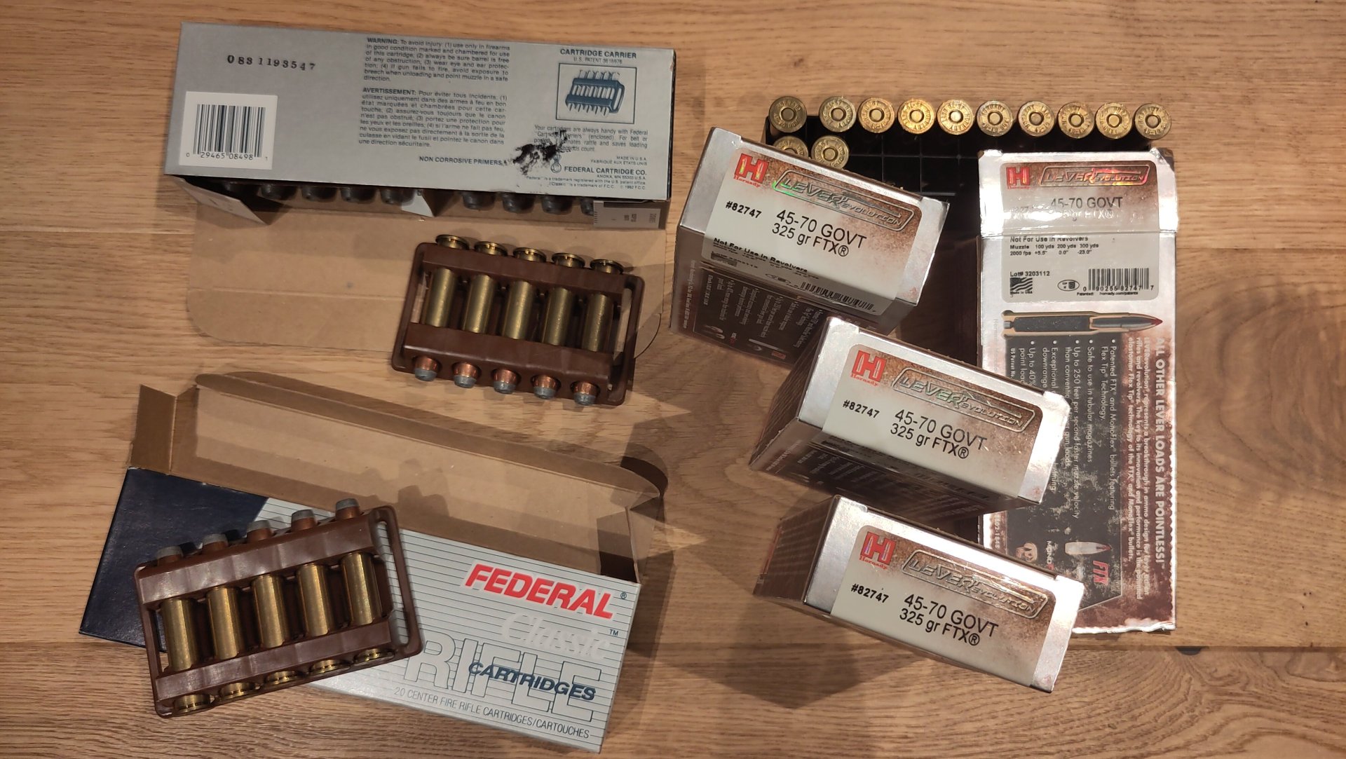 102 Schuss 45/70 Gov. - Hornady Lever Evolution 325 grs FTX + Federal 300 grs – Bild 1