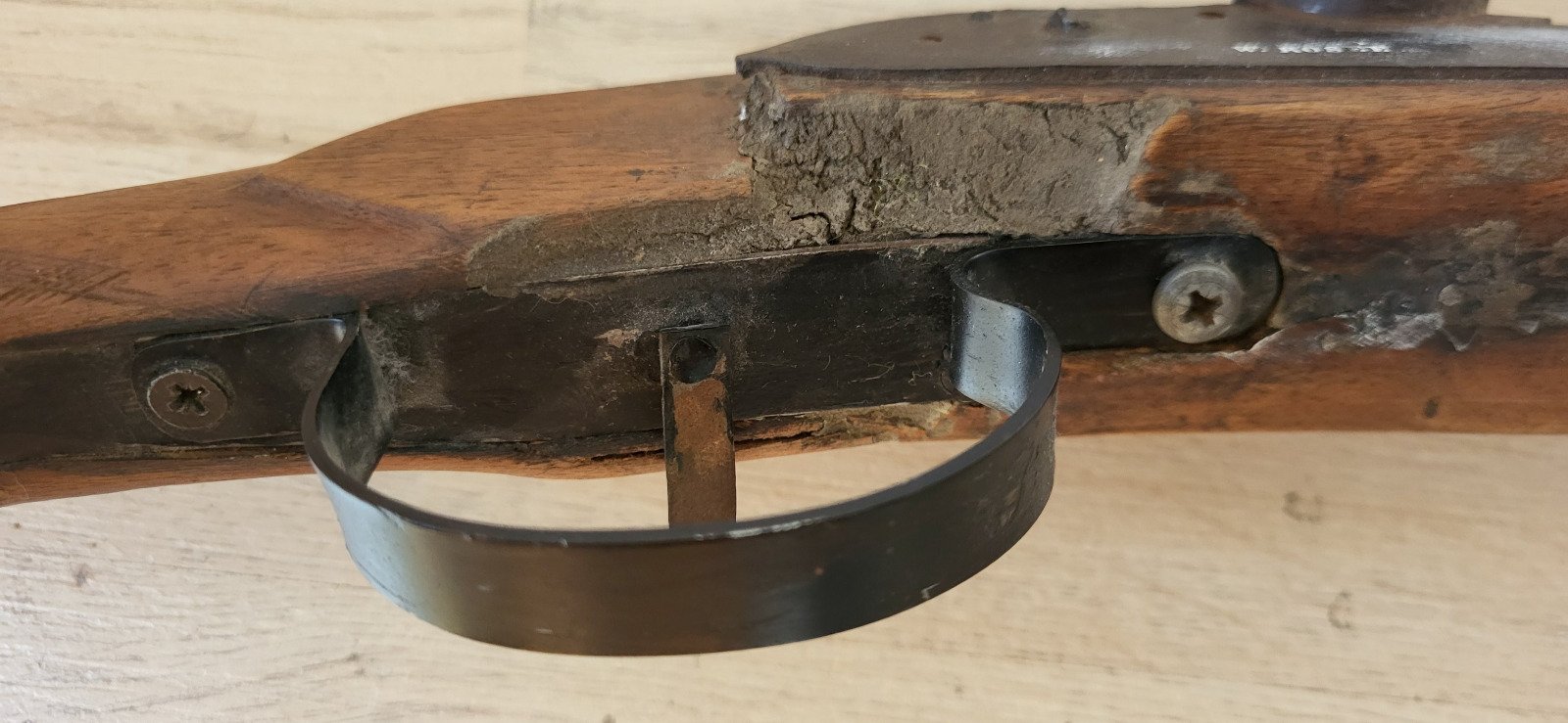 Vorderlader Gewehr DEFEKT W. Roseé Stuttgart 1800? Perkussion Jägerbüchse 8-Kant Lauf ALT! – Bild 4