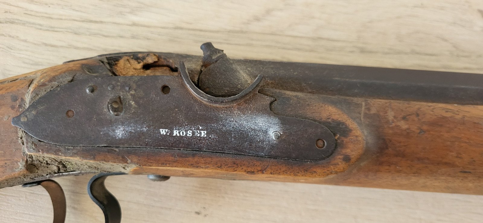 Vorderlader Gewehr DEFEKT W. Roseé Stuttgart 1800? Perkussion Jägerbüchse 8-Kant Lauf ALT! – Bild 2