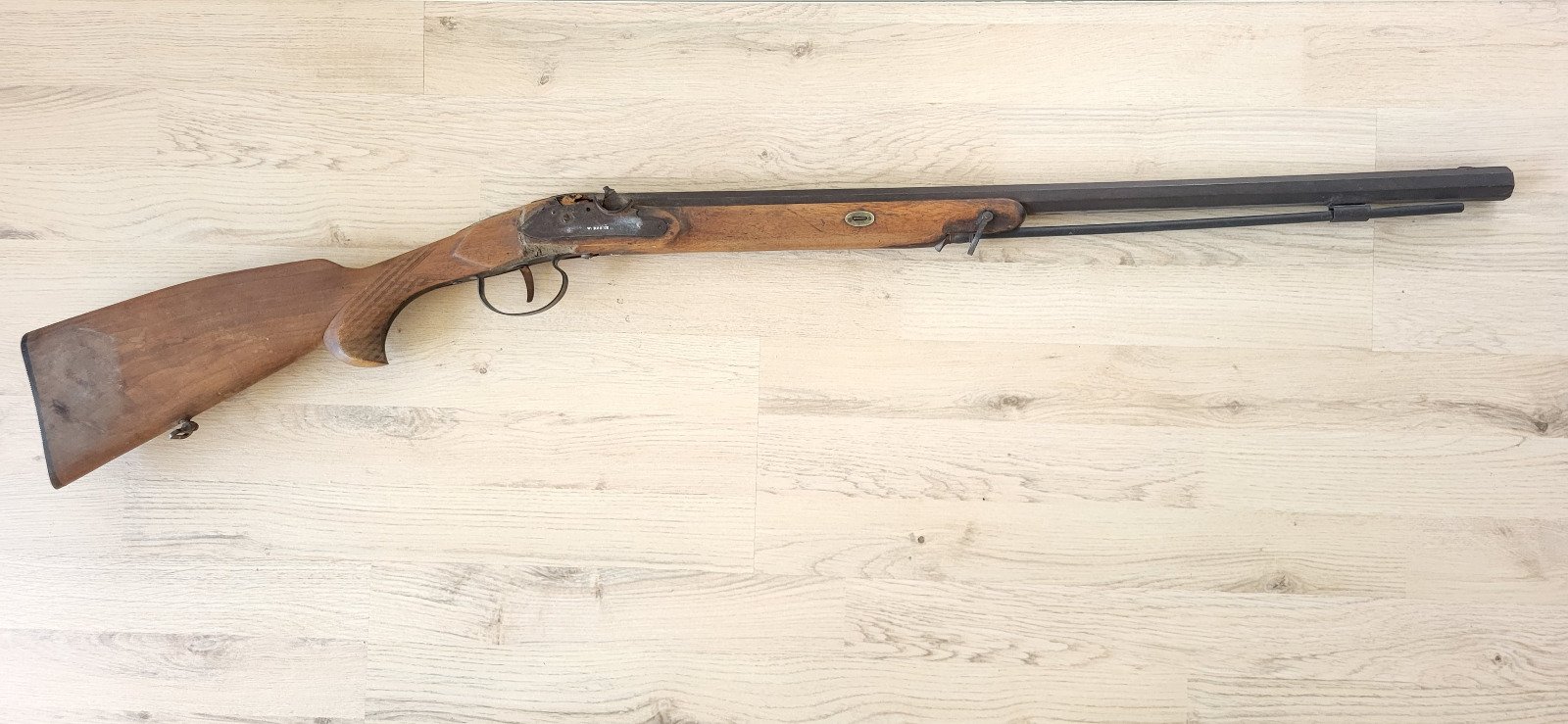 Vorderlader Gewehr DEFEKT W. Roseé Stuttgart 1800? Perkussion Jägerbüchse 8-Kant Lauf ALT! – Bild 1
