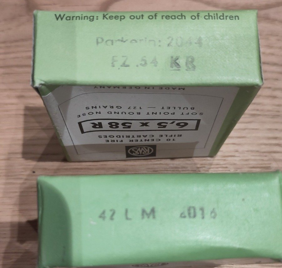 Munition 20 Schuss 6,5x58R Sauer Teilmantel - Sammlermunition – Bild 3