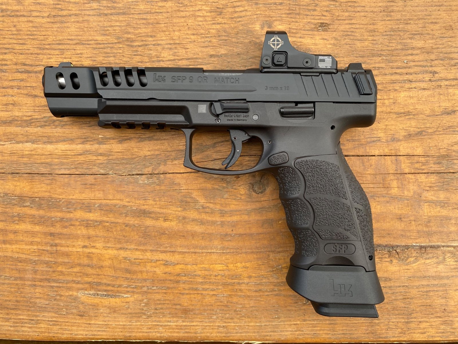 Heckler & Koch SFP9 Match OR Push Button – 9mm Luger – 5,5 Zoll – inkl. Sight Mark Mini Shot – Bild 7