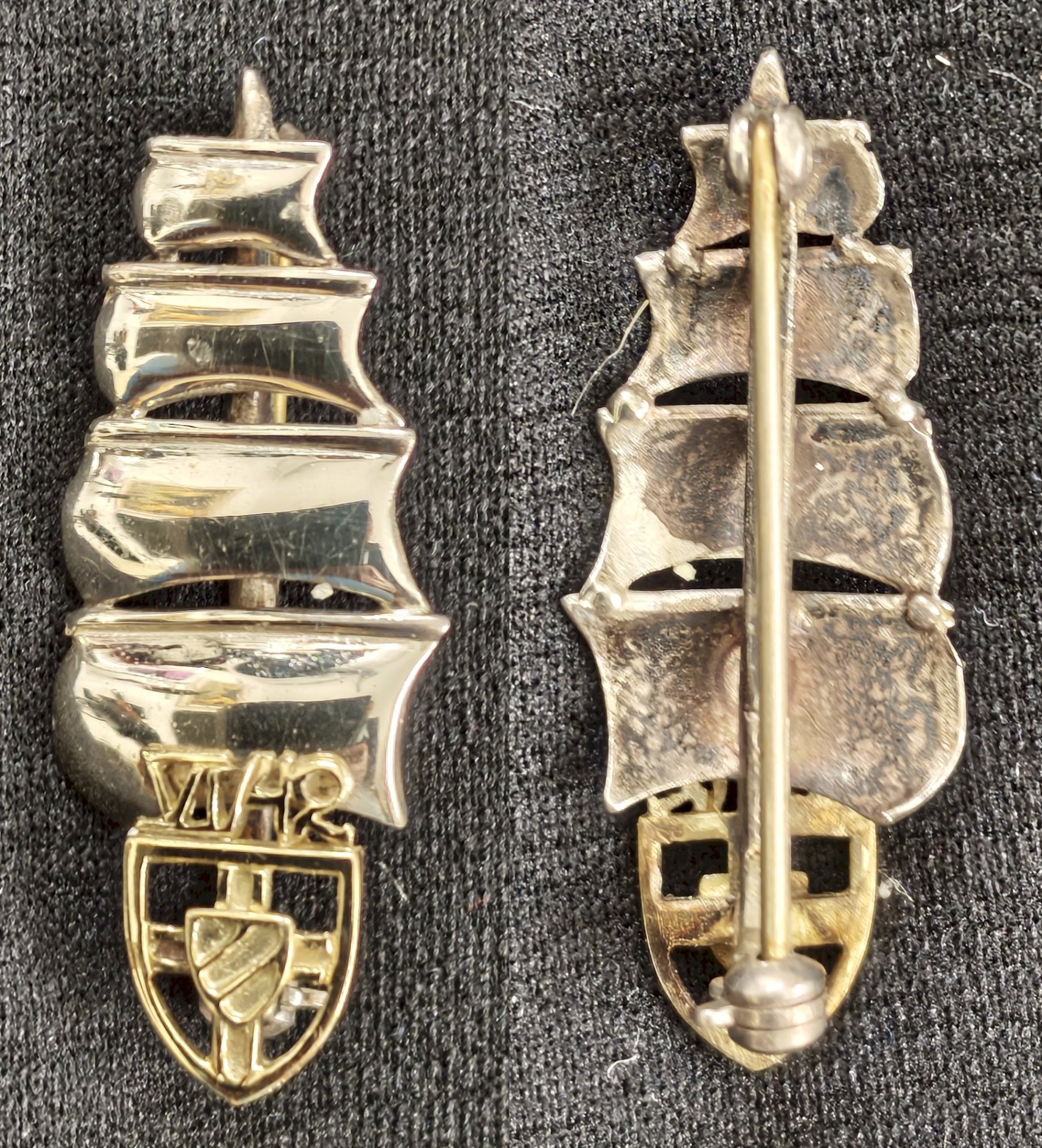 Kriegsmarine Crew VI/42 "Skagerrak" Crewabzeichen Silber – Bild 1