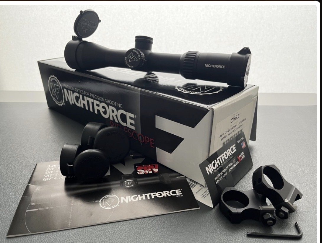 **Nightforce SHV 3-10x42 & Nightforce 1.125” Ultra Light Ringen. - neuwertig** – Bild 1