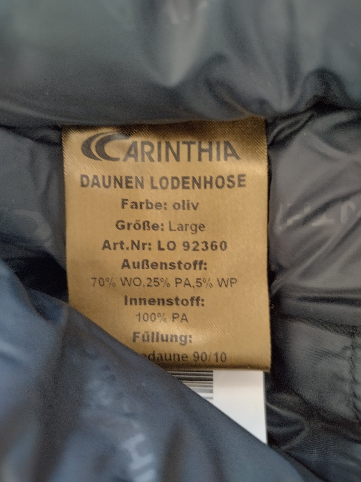 Charinthia Daunen - Loden Ansitzhose Größe L – Bild 2