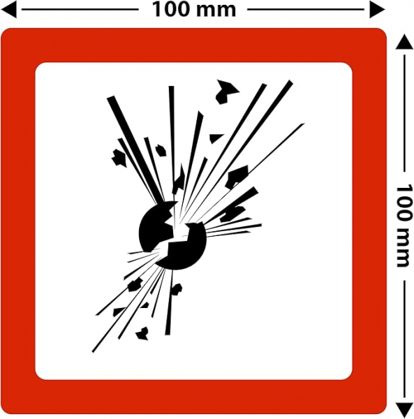 Gefahrgutaufkleber GHS 01 - Kennzeichnung Lagerstätte Pulver – Bild 1