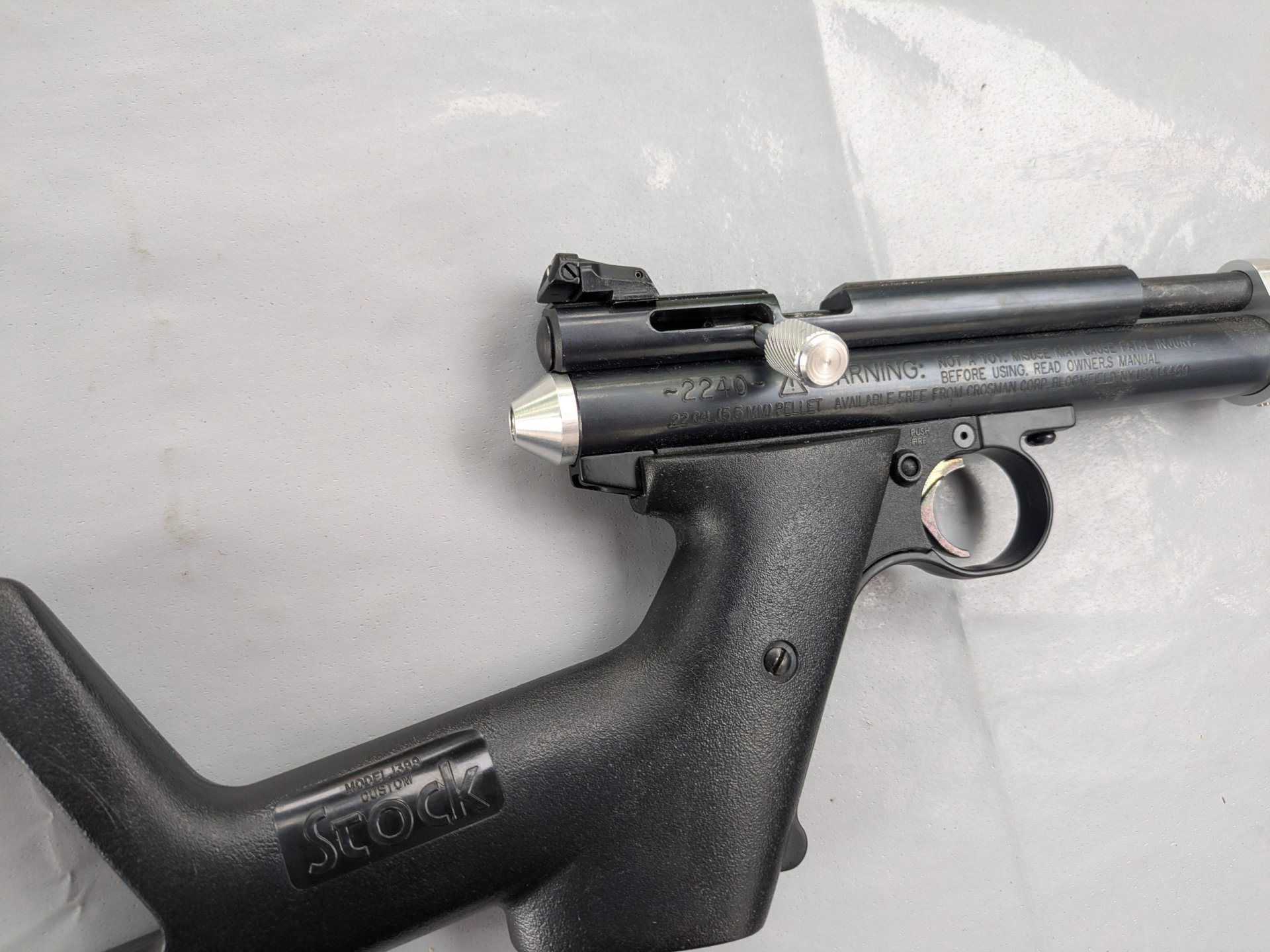 Crosman 2422, cal.22 /5,5mm Diabolo, Anschlschaft, Steelbreech, Custom-Teile – Bild 2