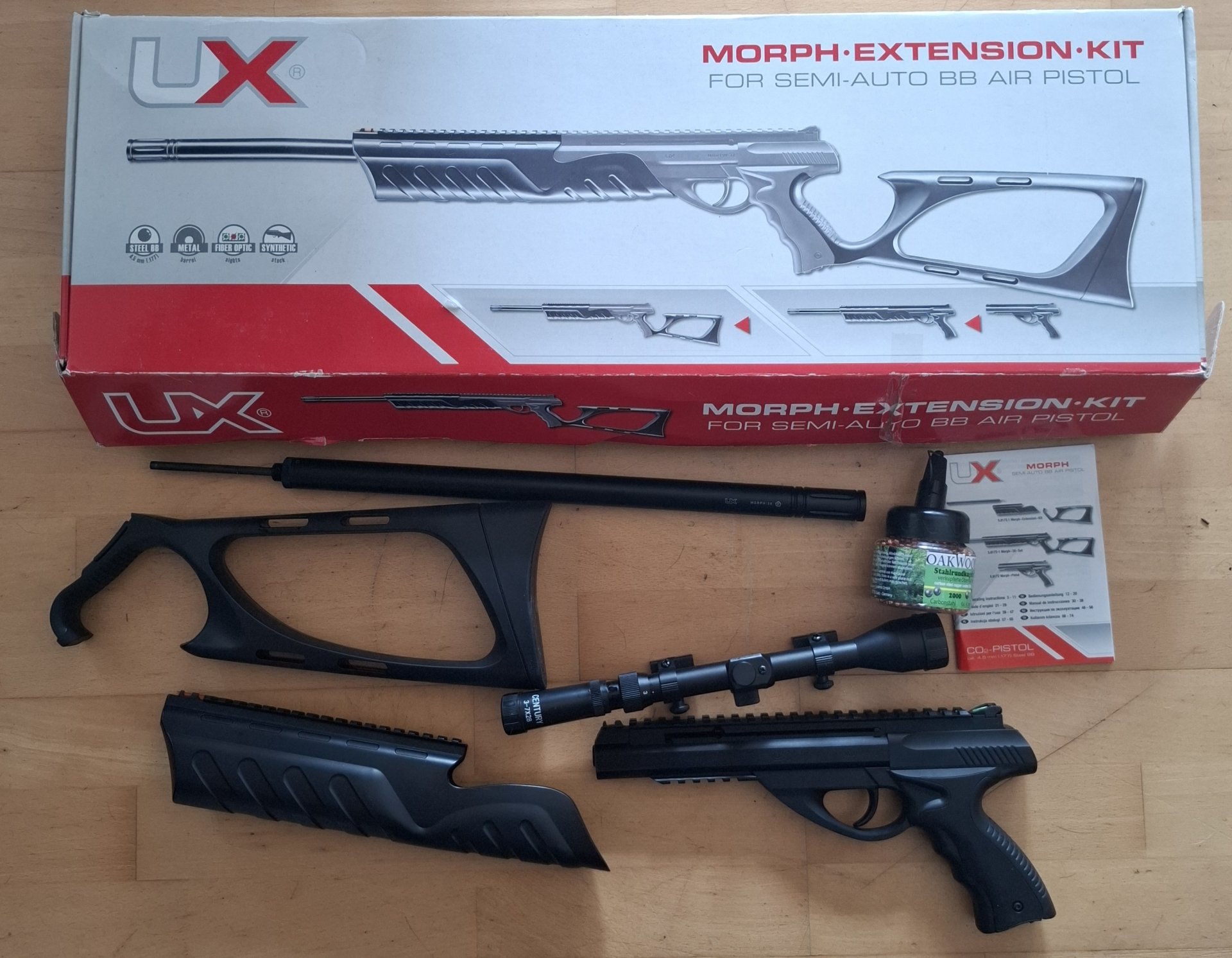 UX Morph 3X Set CO2-Gewehr / Pistole 4,5 mm BB – Neuwertig in OVP + Zubehör – Bild 2