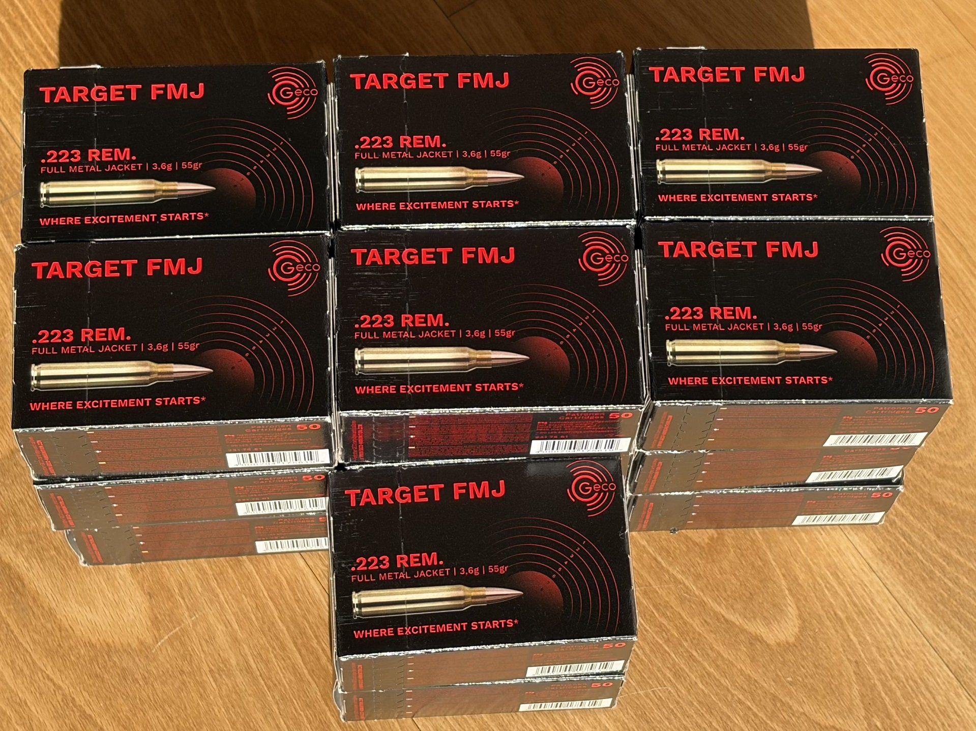 1000 Schuss Geco Target FMJ .223 Rem 3,6g 55gr. – Bild 1