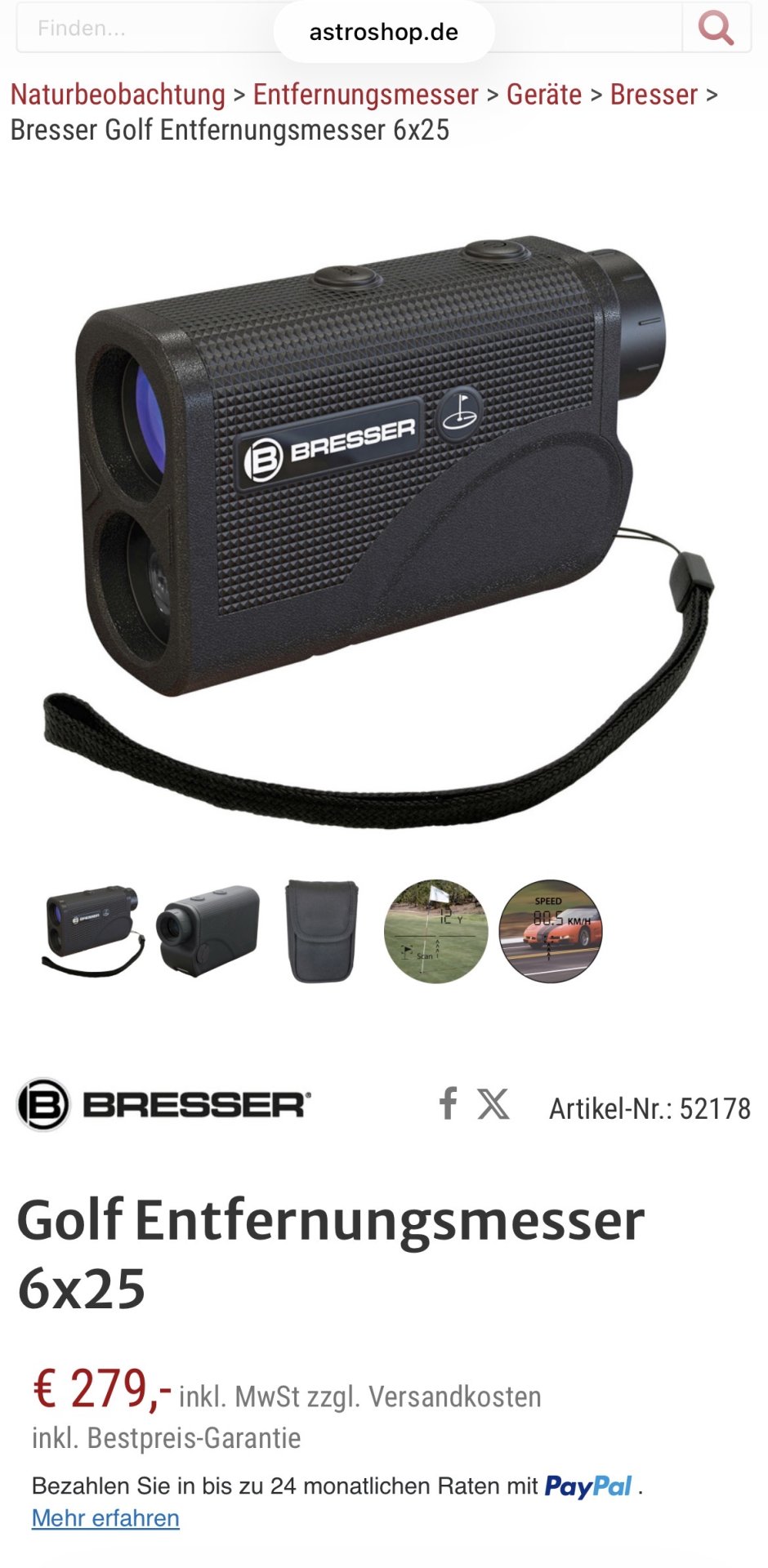 Bresser Golf 6x25 Speedmeter Jagd – Bild 1