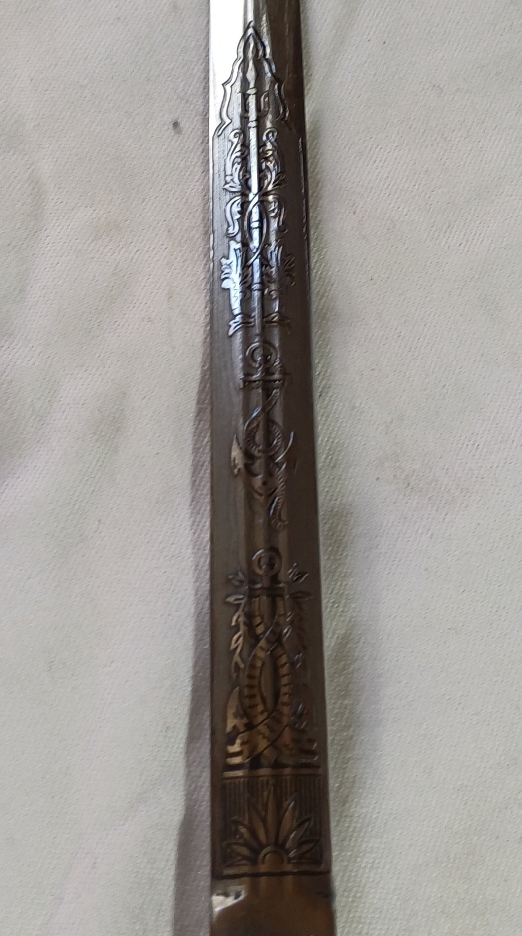 Seltener Kriegsmarine Offiziersdolch (M1938) mit Luxus-Sonderscheide – W.K.C. – Bild 4