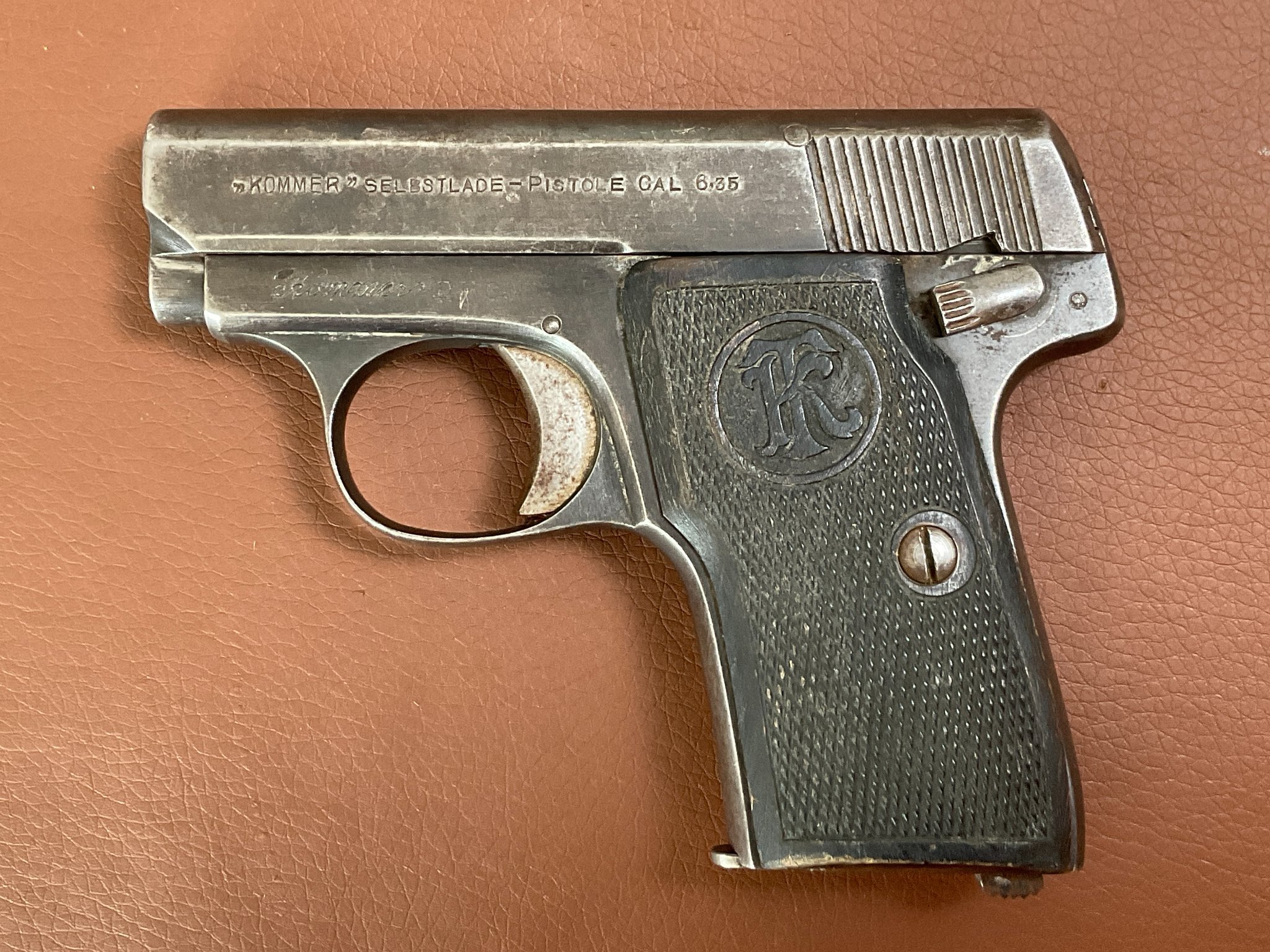 Taschenpistole Kommer Modell 1 Kaliber 6,35 mm Browning SNR ohne – Bild 1