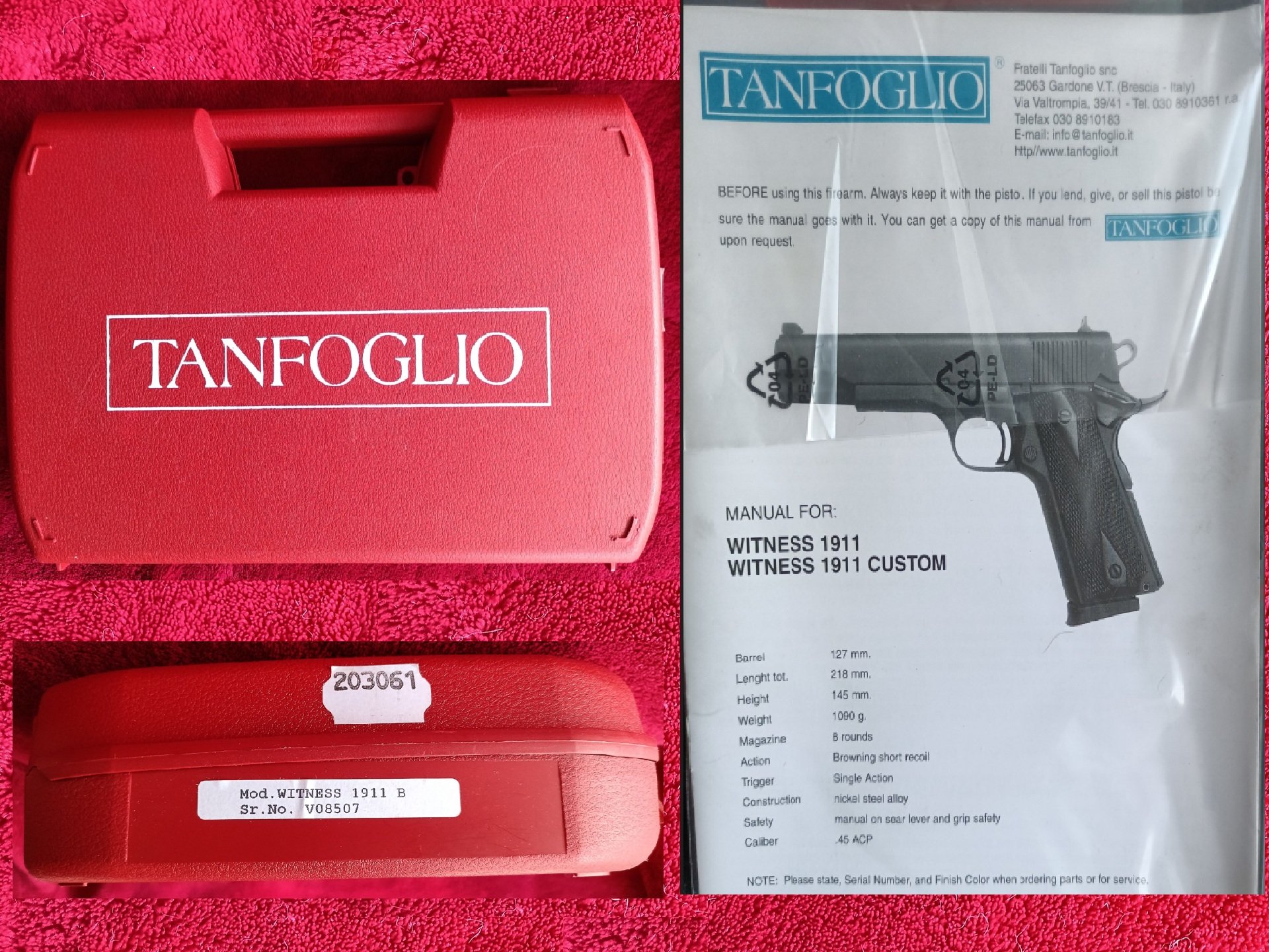 Tanfoglio Witness 1911 .45 ACP – Bestzustand inkl. Koffer, Bürsten und Anleitung – Bild 3