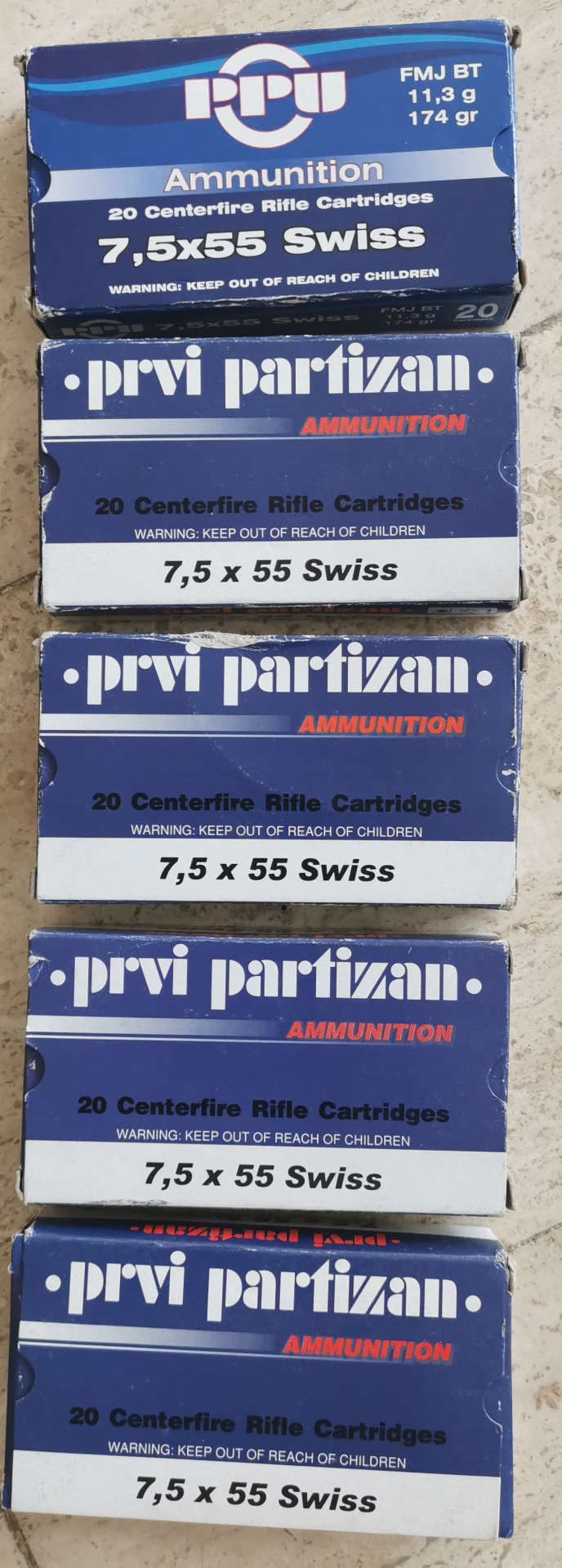 100 Hülsen 7,5X55 mit Boxerzündung, Prvi Partizan/PPU – Bild 1