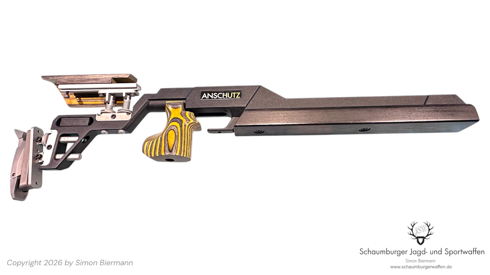 Schaft, Anschütz, Mod. 2002-8100, Aluminium/ Schichtholz, Bestzustand. – Bild 1