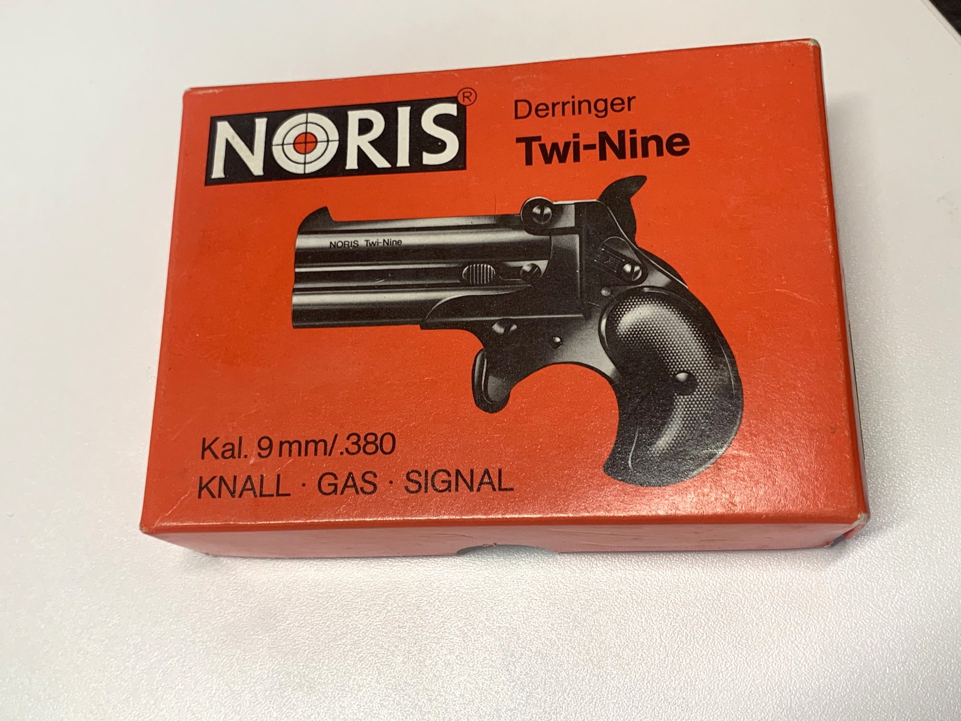 Noris (Röhm) Derringer Twi-Nine 9mm R. Knall *alte PTB 276* Vollstahl, kein Twinny, mit OVP! – Bild 1