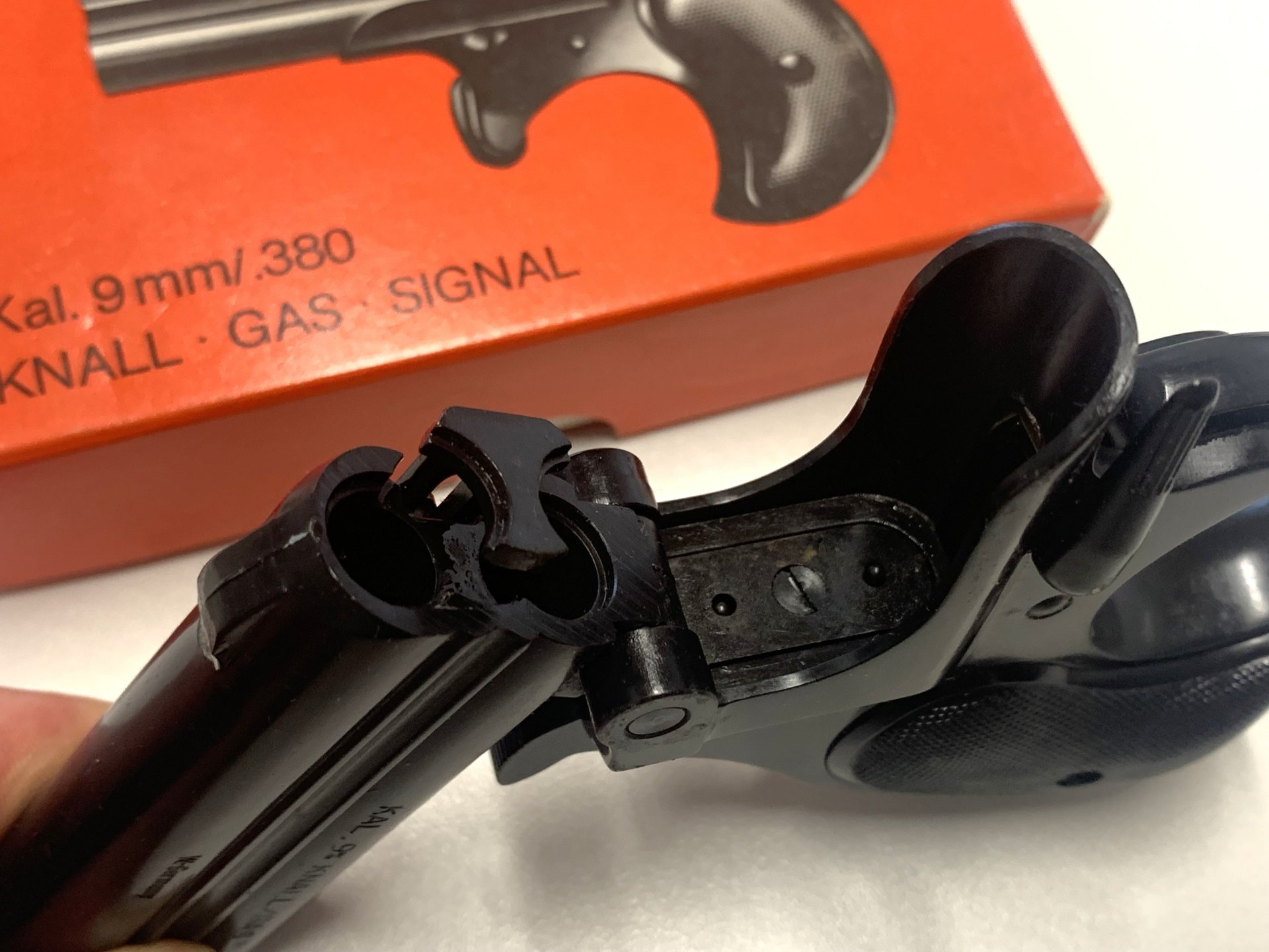 Noris (Röhm) Derringer Twi-Nine 9mm R. Knall *alte PTB 276* Vollstahl, kein Twinny, mit OVP! – Bild 9