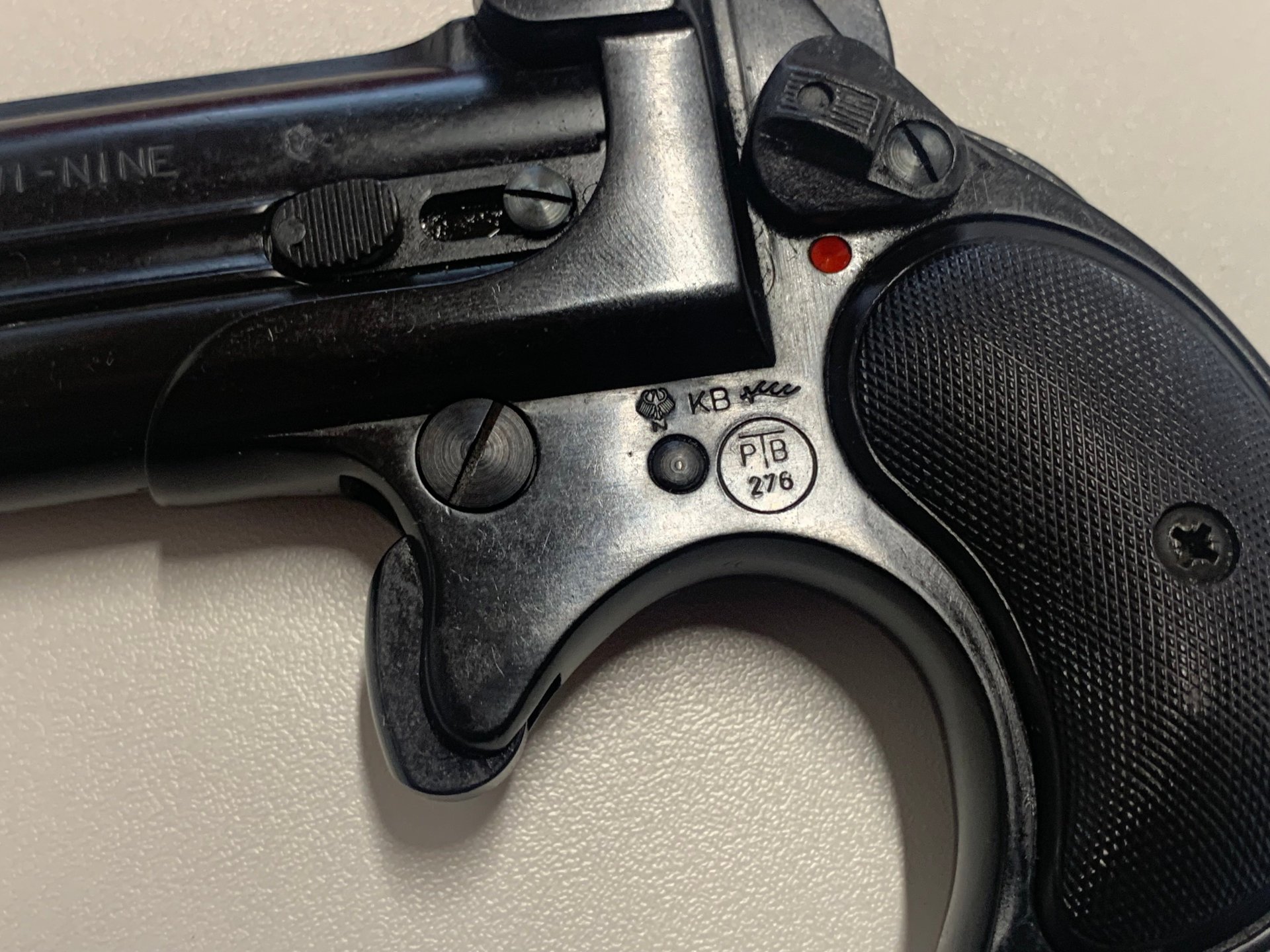 Noris (Röhm) Derringer Twi-Nine 9mm R. Knall *alte PTB 276* Vollstahl, kein Twinny, mit OVP! – Bild 13