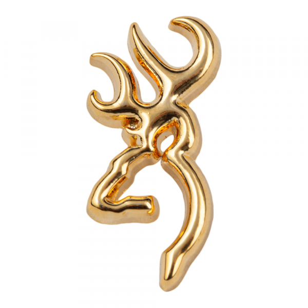 BROWNING "give away" Browning HIRSCH GEWEIH PIN Ansteckpin Hutnadel ... LOGO Gold- Messingfarben ! – Bild 1