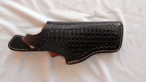 Bucheimer Lederholster mit Flechtmuster – S&W K-Rahmen – Erma EGR 77 oder ähnlich große Revolver – Bild 1