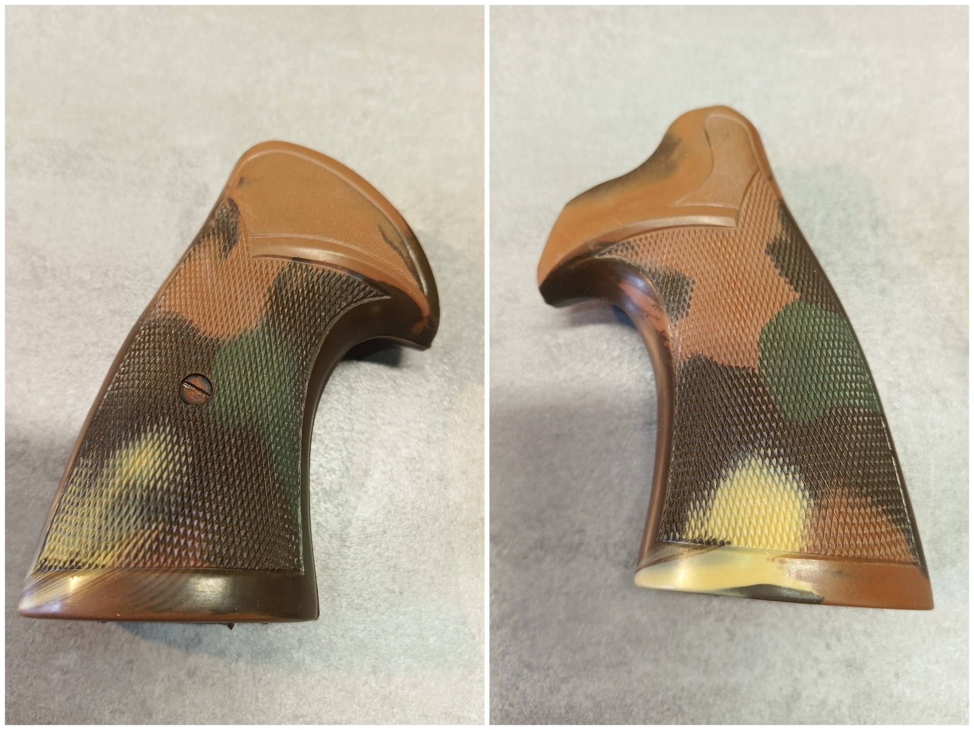 Original Pachmayr Griffschalen für S&W K und L Frame in Flecktarn, neuwertig – Bild 1