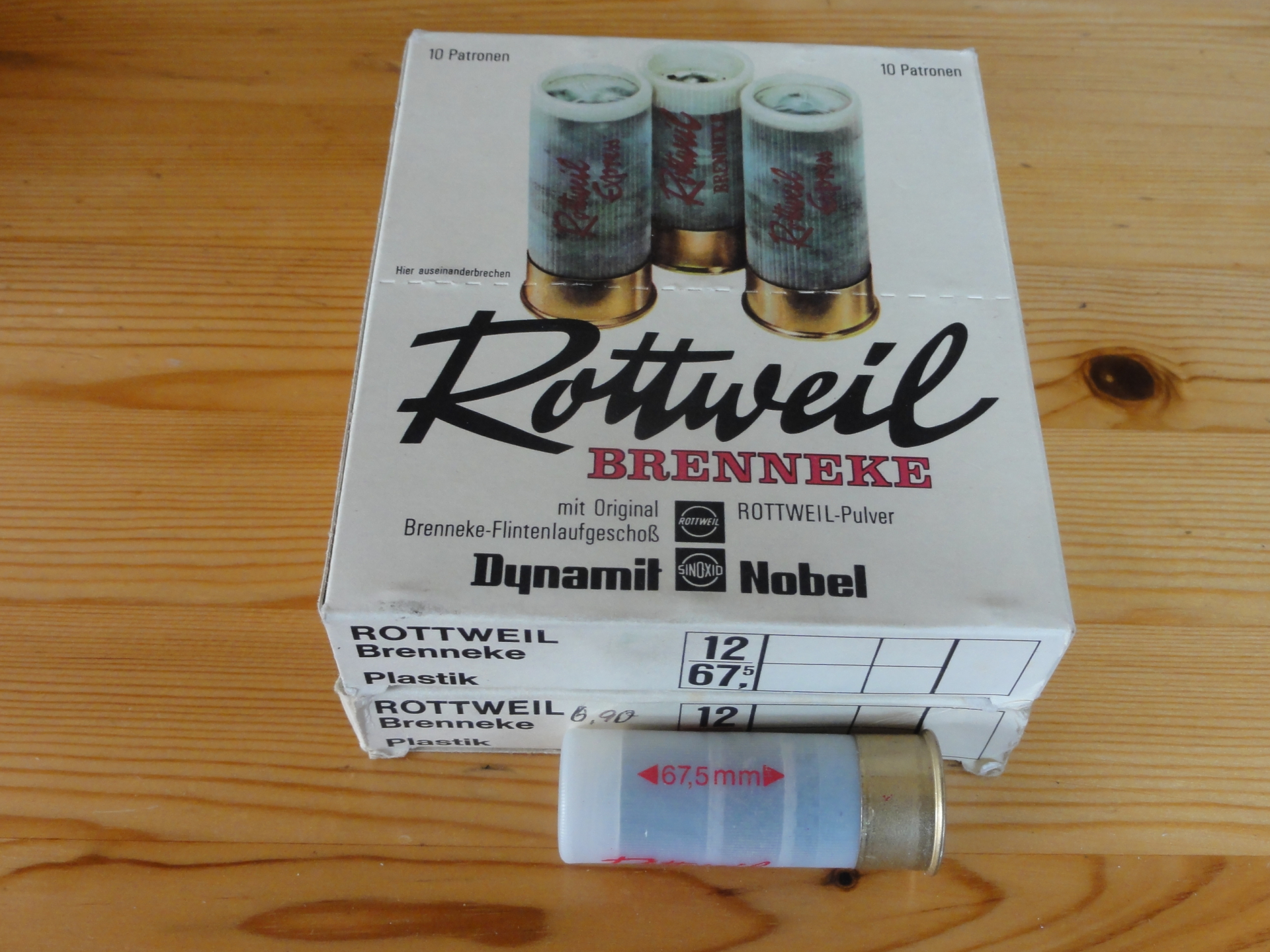 19 Stck. Flintenlaufgeschosse Patronen Rottweil Brenneke Kal. 12/67,5 – Bild 1