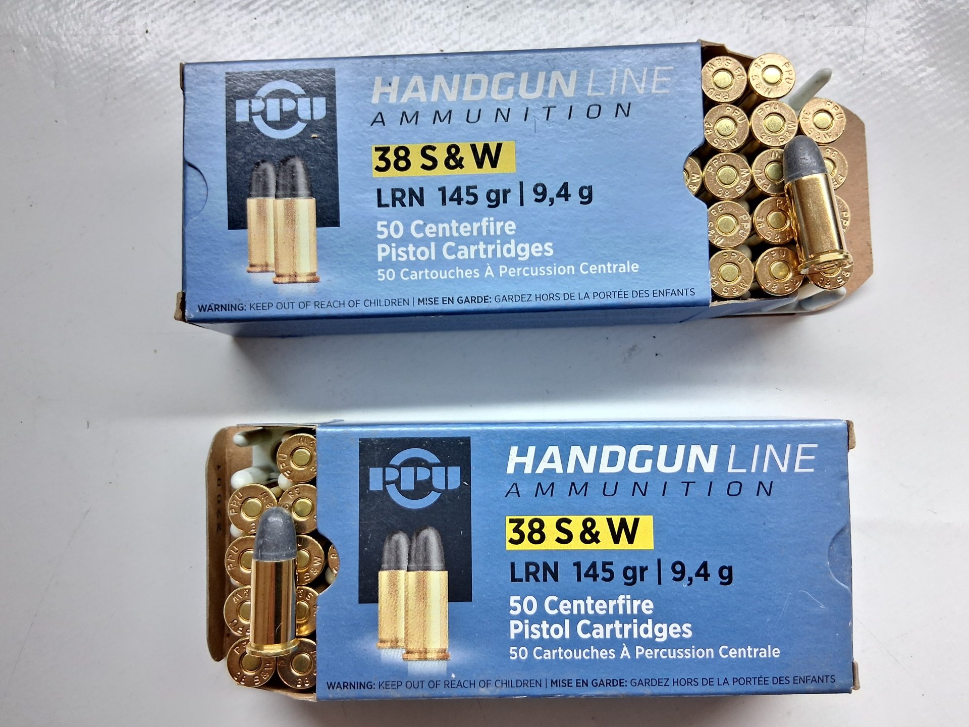 100 Schuss Sellier & Bellot .38 S&W LRN 145grs / 9,4g 2x 50er Packung OVP – Bild 1