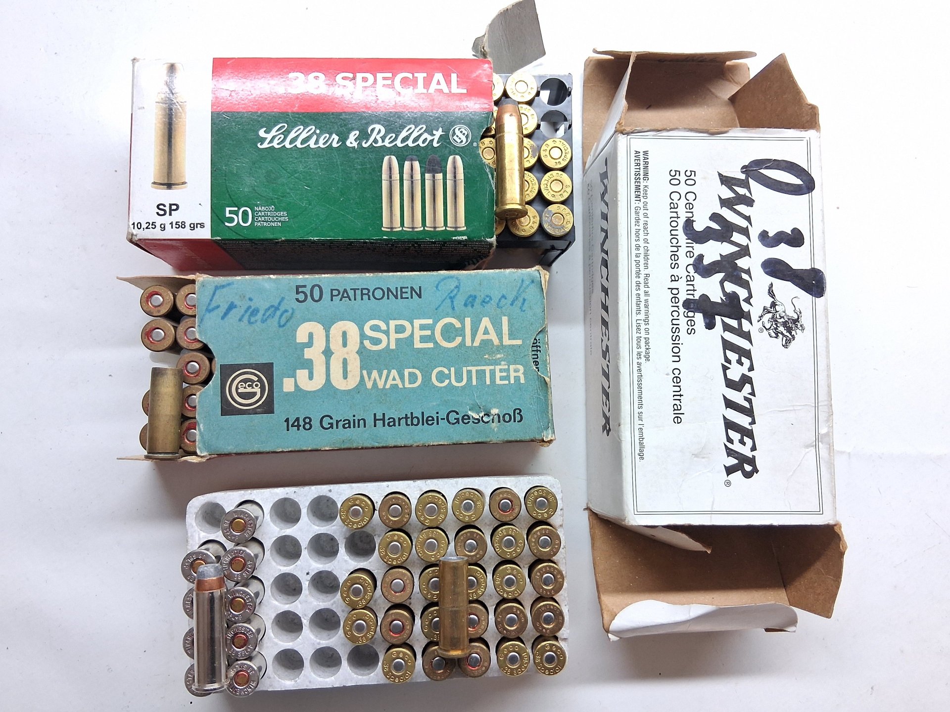 Konvolut 138 Schuss .38 Special (.38 Spl.) Geco, Sellier & Bellot, Winchester – Bild 1